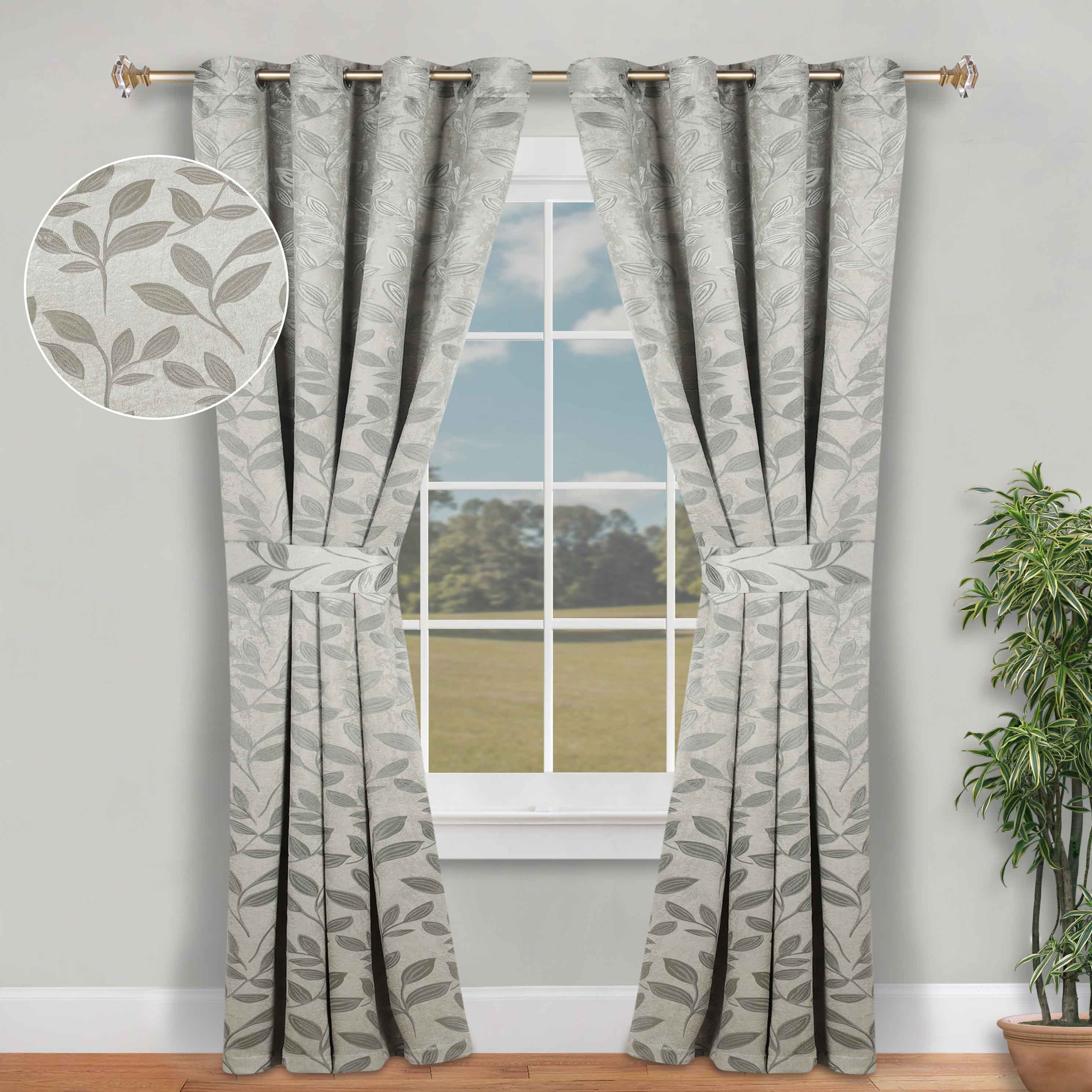 Leaves Machine Room Darkening Blackout Curtains, Set of 2 - Omnigoodsstore