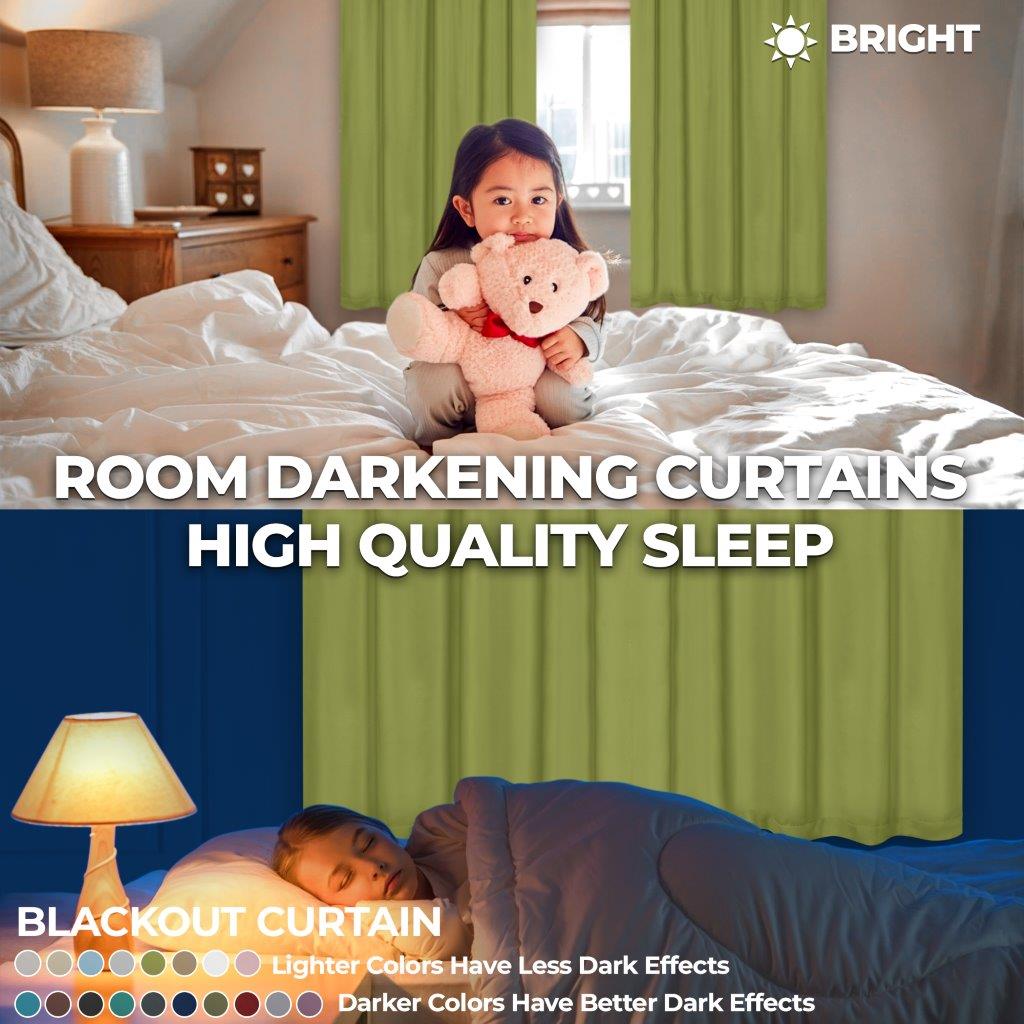 Solid Classic Modern Rod Pocket Blackout Curtain Set - Omnigoodsstore