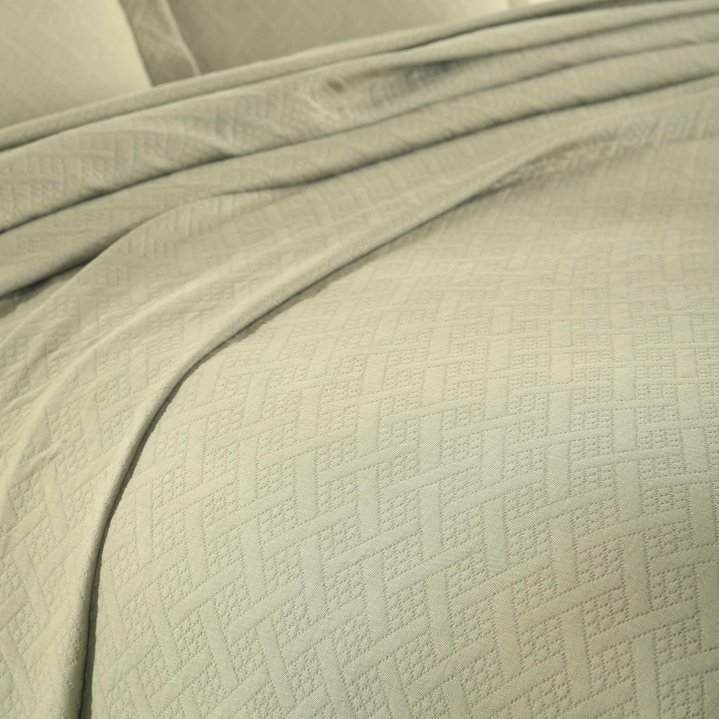Basket Weave Matelasse Cotton Bedspread Set - Omnigoodsstore