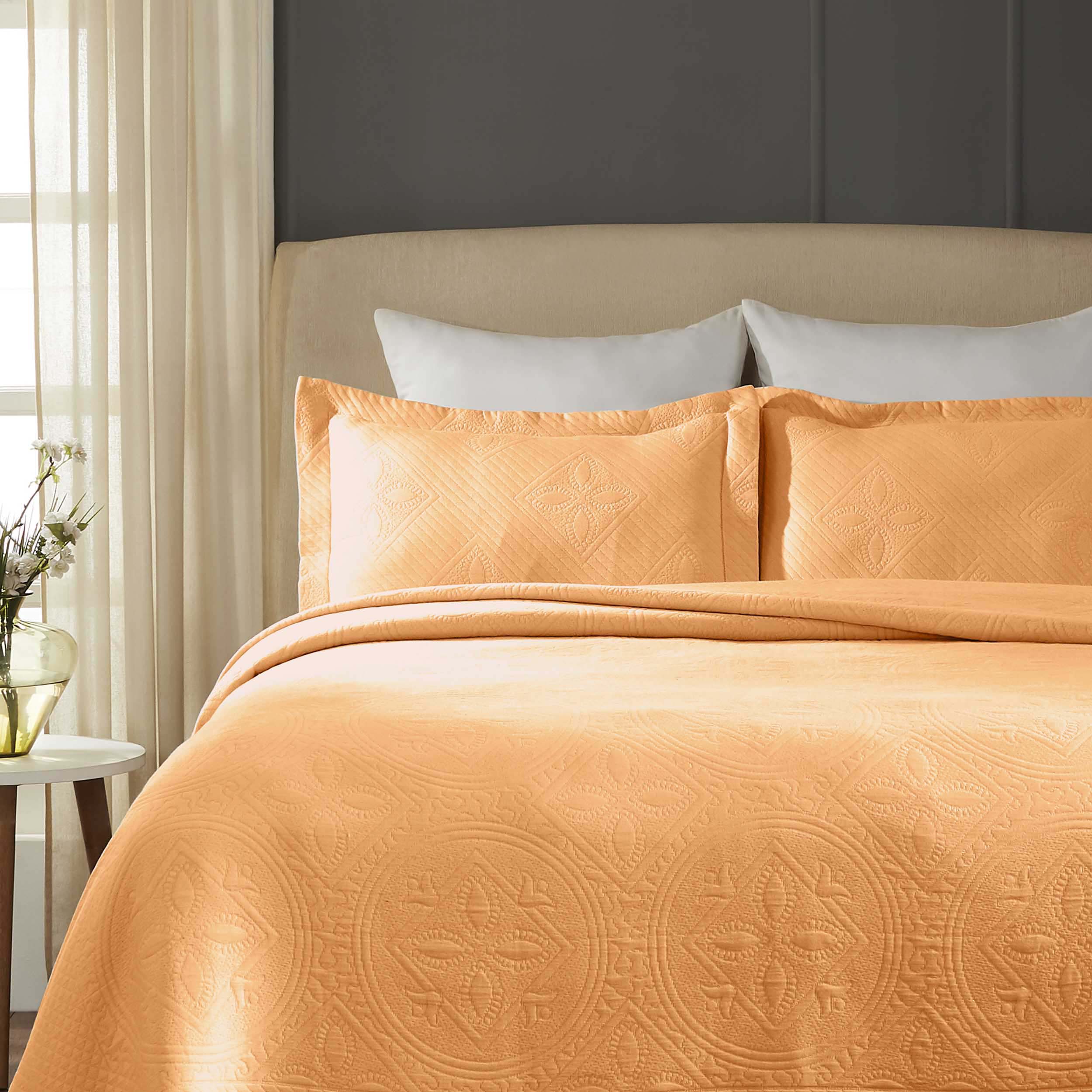 Celtic Circle Jacquard Matelasse Cotton Bedspread Set - Omnigoodsstore