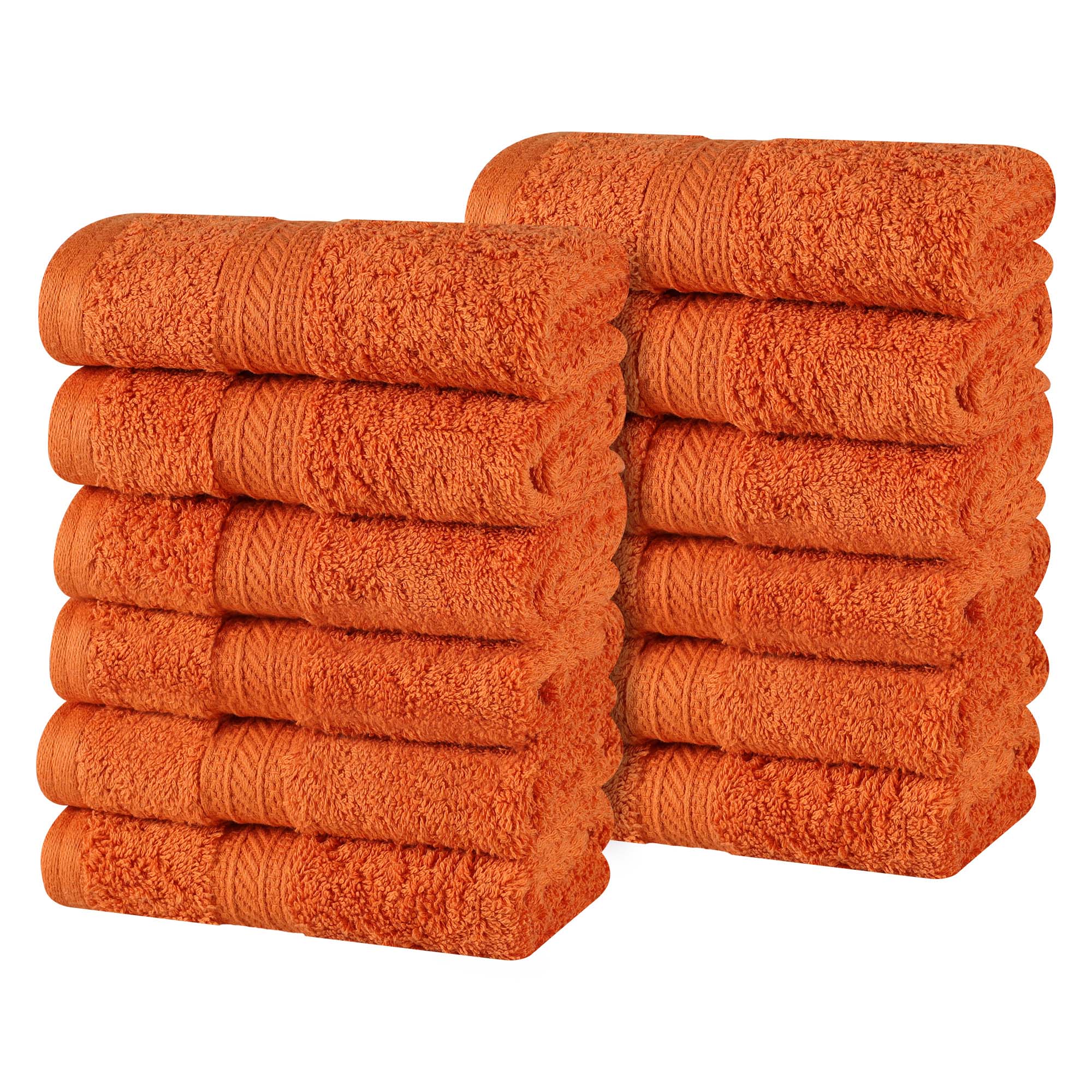 Atlas Cotton Plush Heavyweight Luxury Face Towel Washcloth Set of 12 - Omnigoodsstore