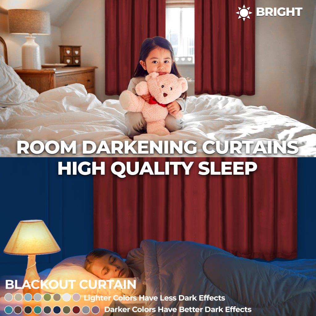 Solid Classic Modern Rod Pocket Blackout Curtain Set - Omnigoodsstore