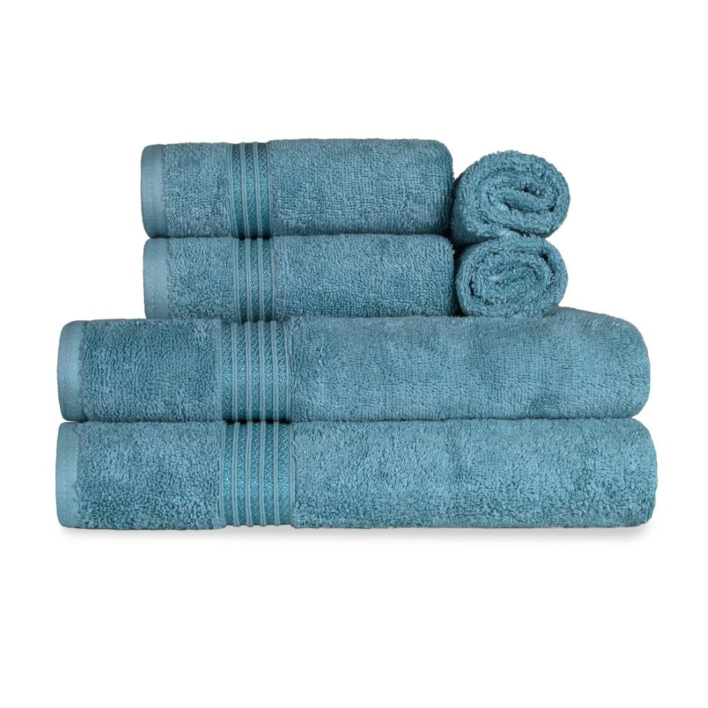 Egyptian Cotton Highly Absorbent Solid 6-Piece Ultra Soft Towel Set - Omnigoodsstore