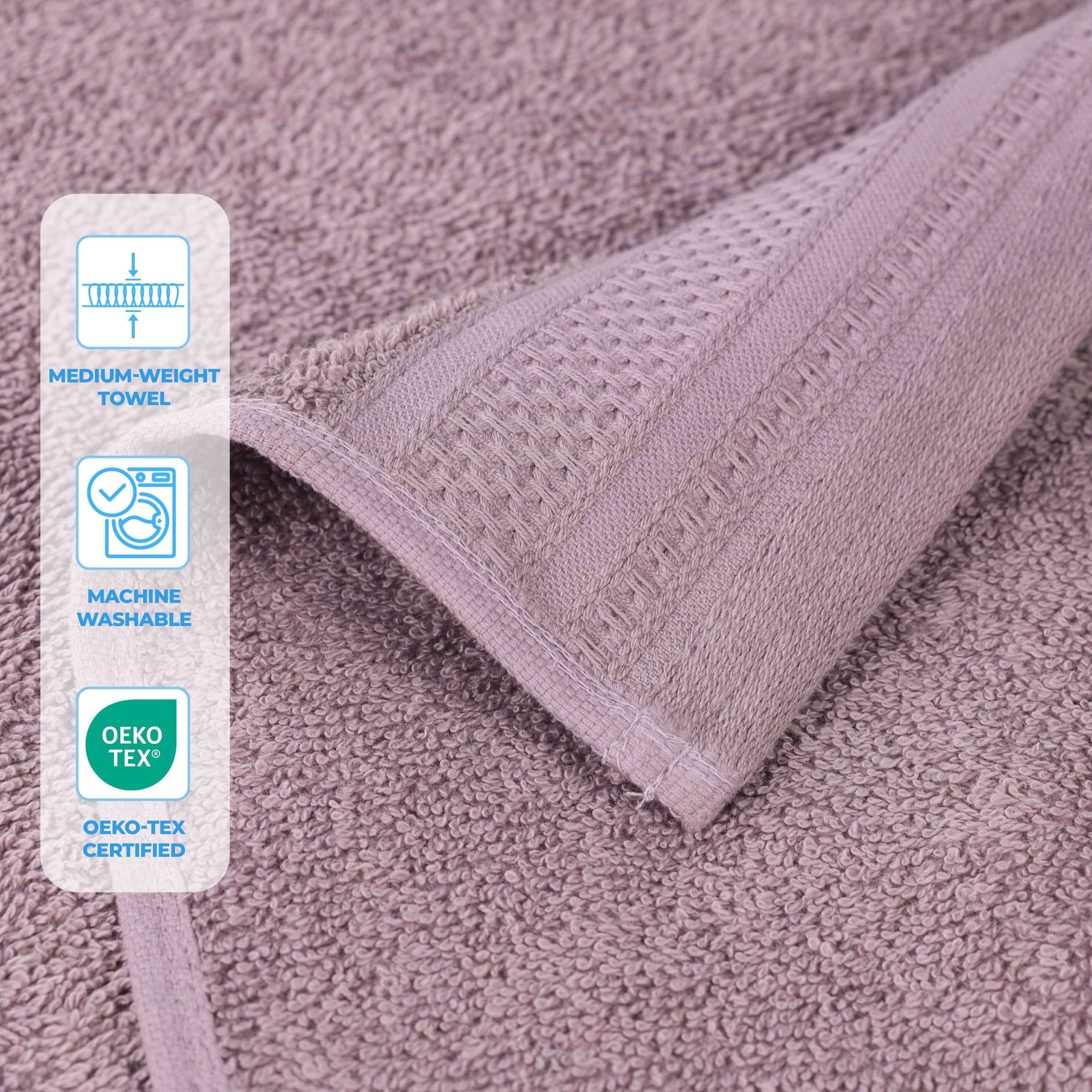 Honeycomb Textured Waffle Border Luxury Cotton Hand Towels, Set of 6 - Omnigoodsstore