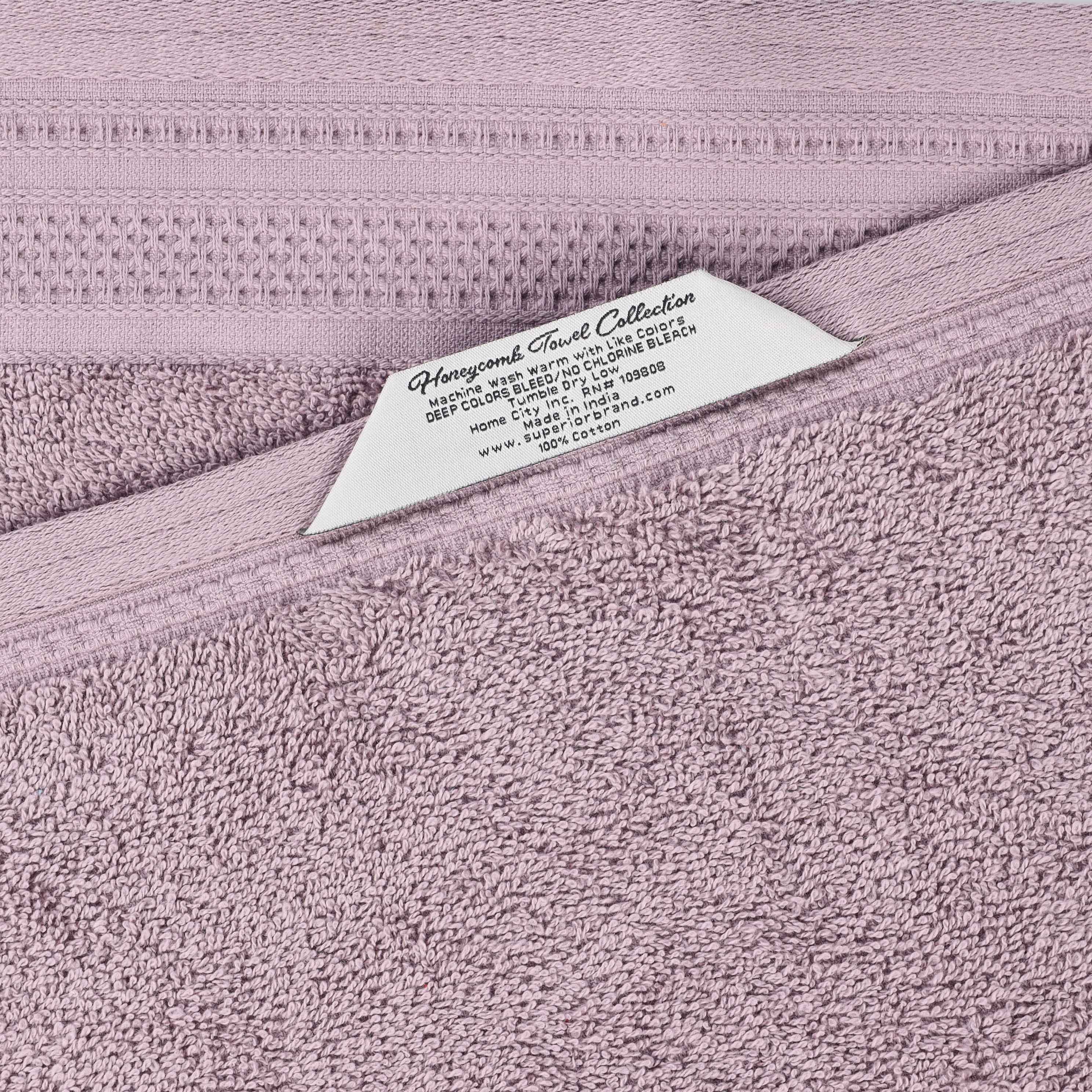 Honeycomb Textured Waffle Border Luxury Cotton Face Towels, Set of 12 - Omnigoodsstore