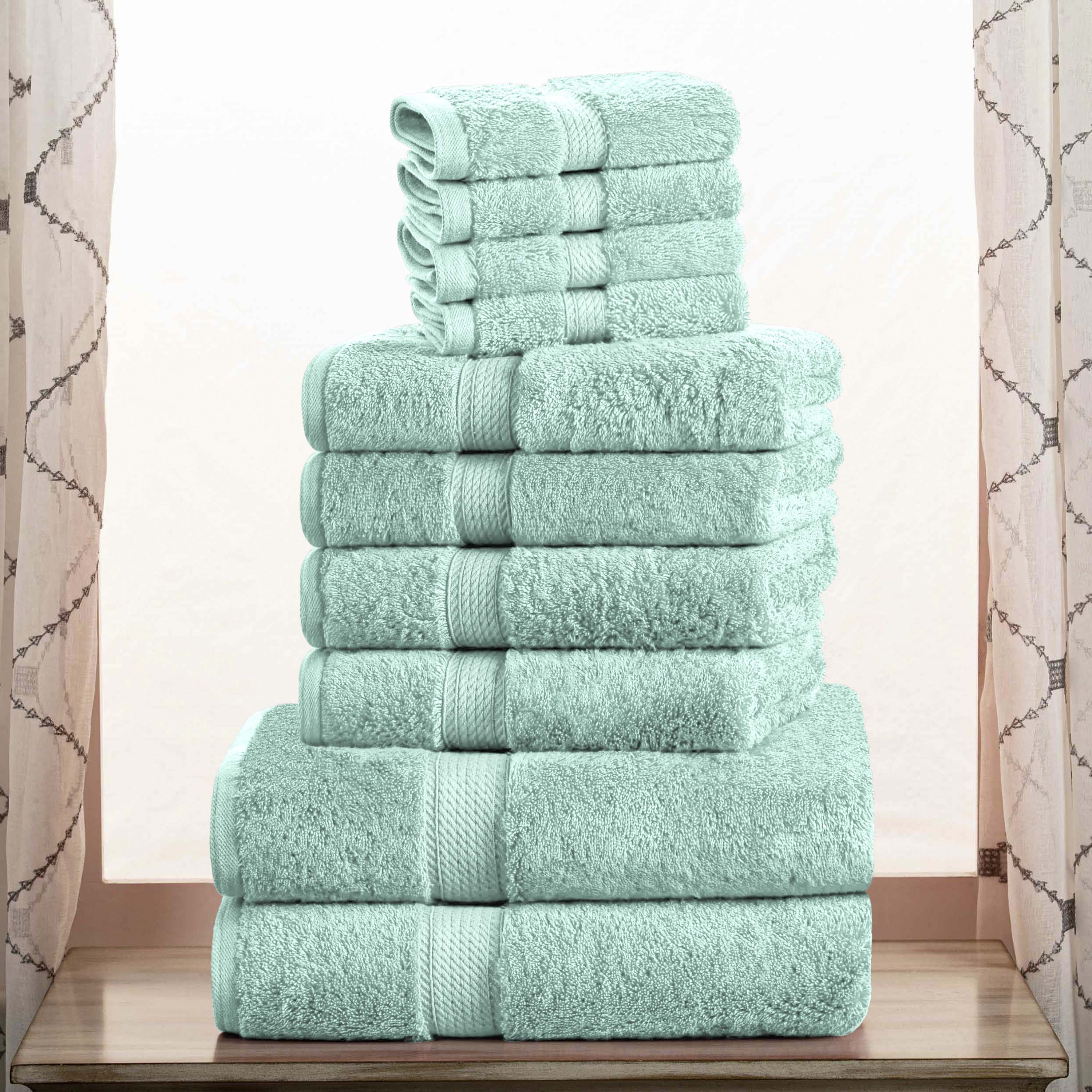 Egyptian Cotton Plush Heavyweight Absorbent Luxury 10 Piece Towel Set - Omnigoodsstore