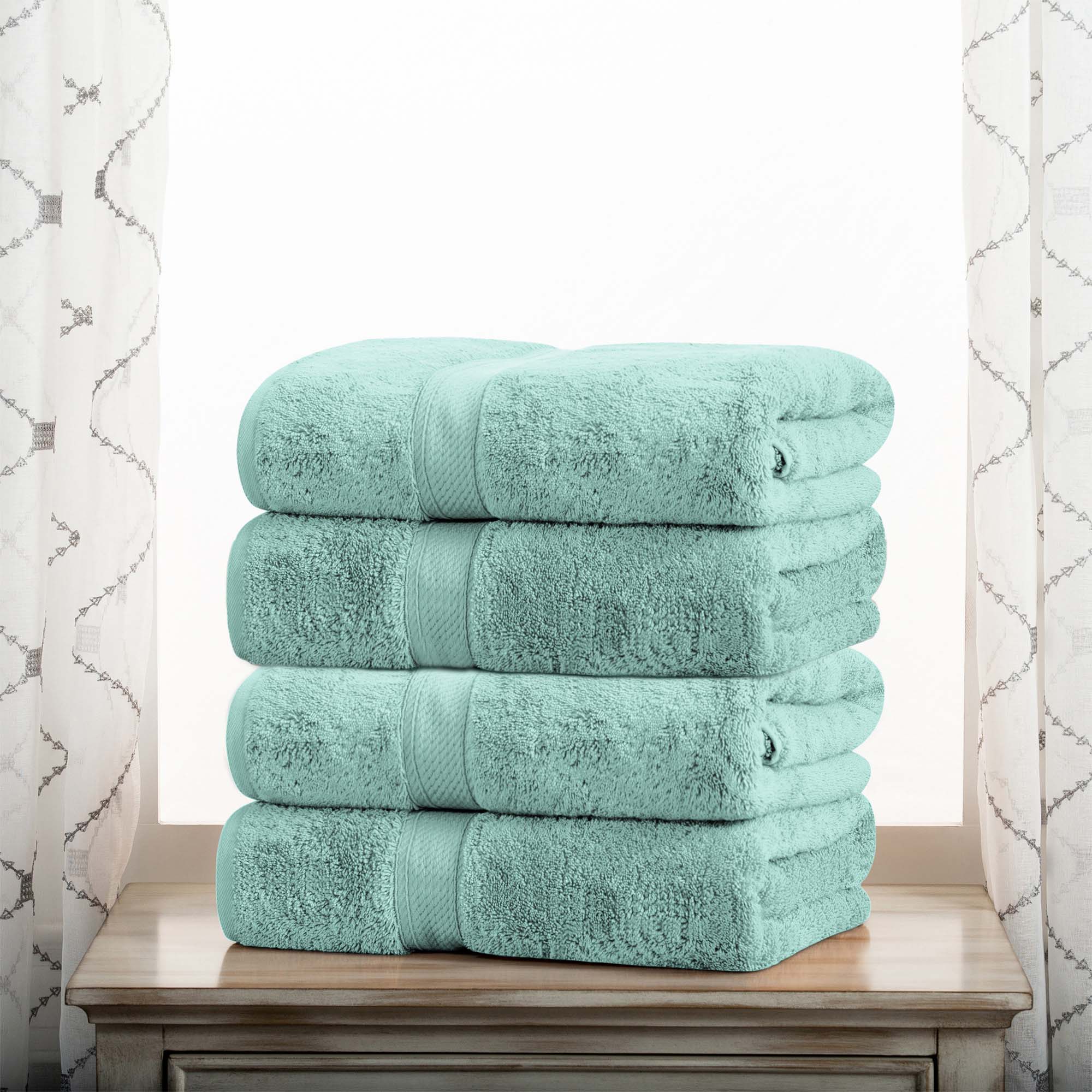 Egyptian Cotton Pile Plush Heavyweight Soft 4 Piece Bath Towel Set - Omnigoodsstore