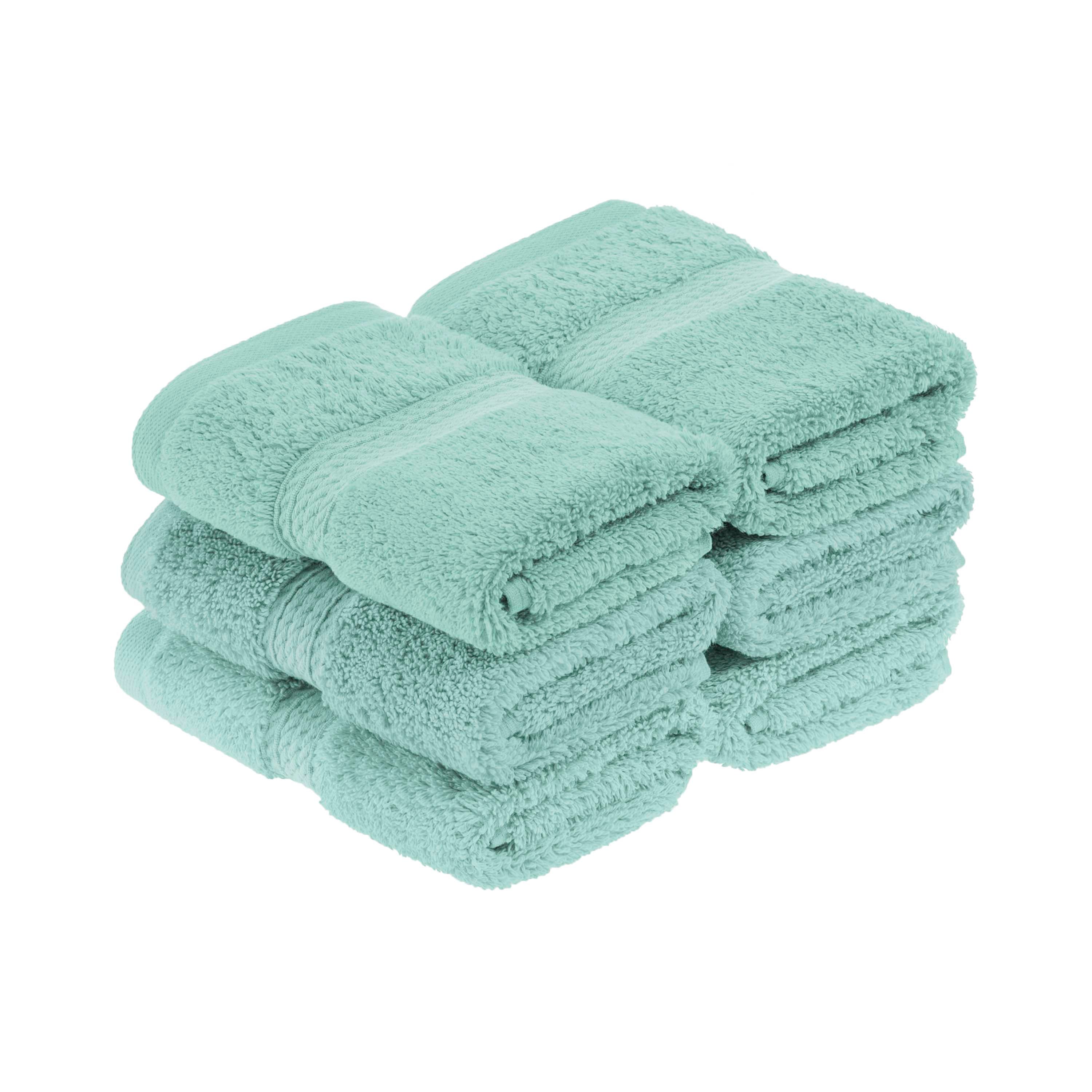 Egyptian Cotton Pile Plush Heavyweight Luxury Soft Face Towel Set of 6 - Omnigoodsstore