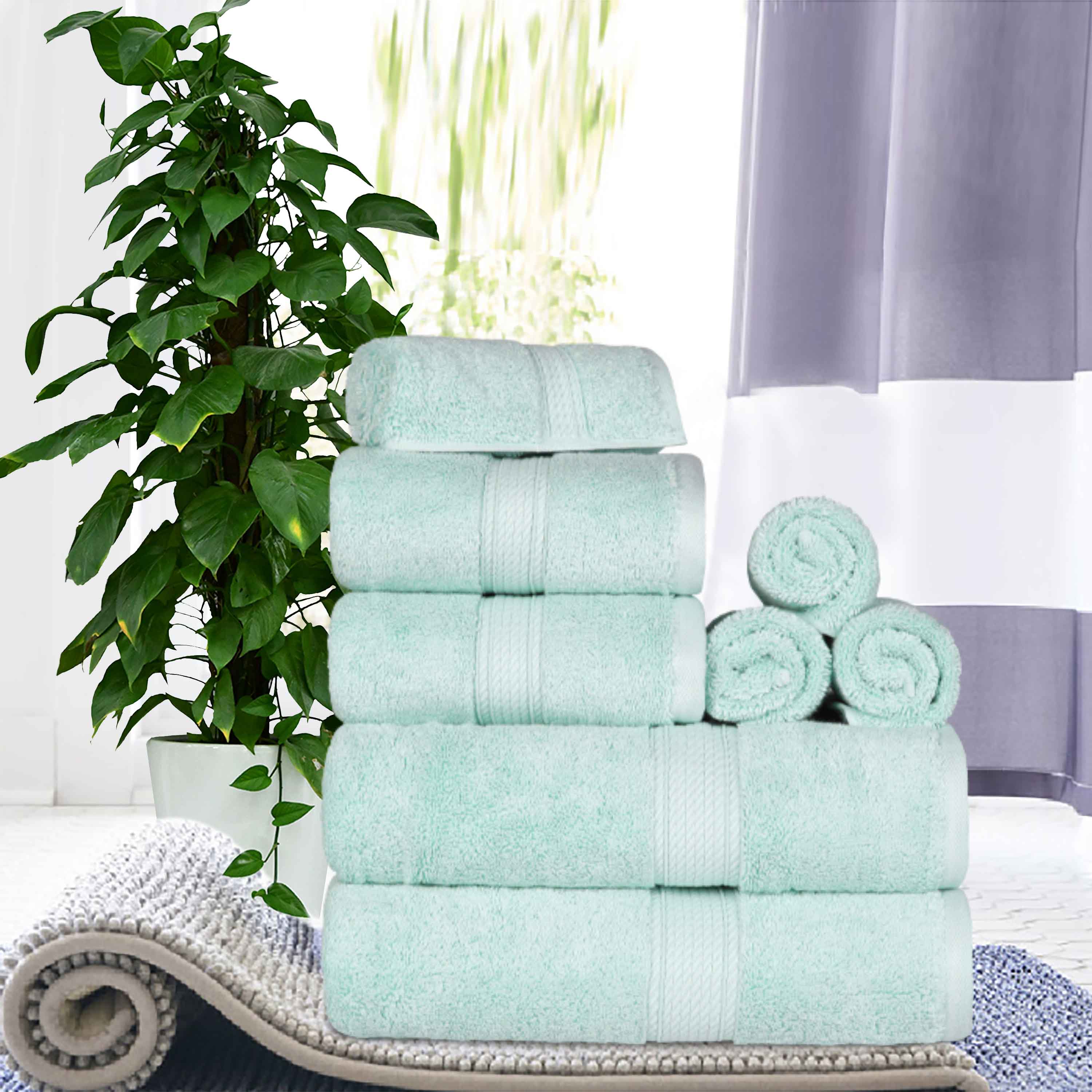 Egyptian Cotton Pile Plush Heavyweight Luxury Soft 8-Piece Towel Set - Omnigoodsstore