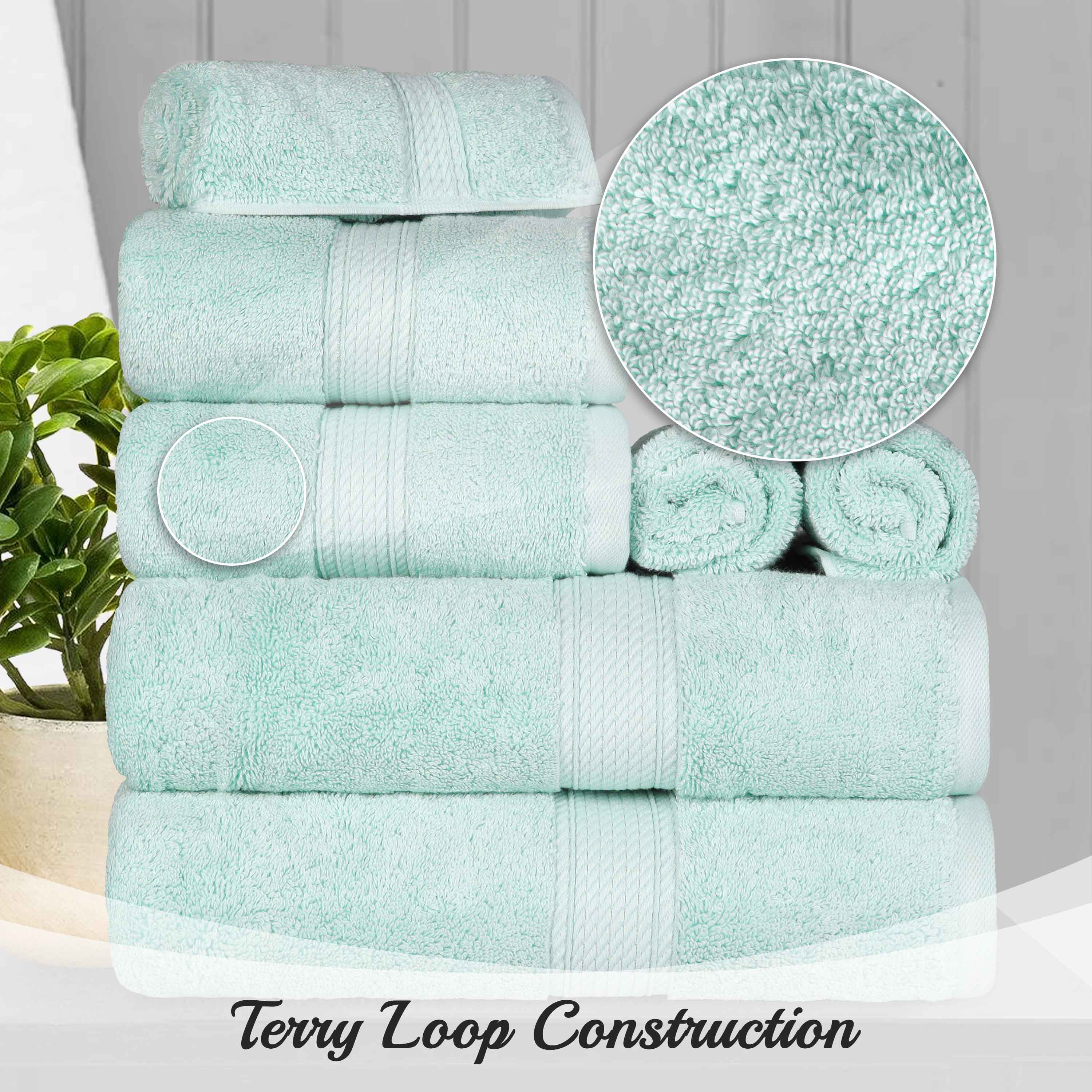 Egyptian Cotton Pile Plush Heavyweight Luxury Soft 8-Piece Towel Set - Omnigoodsstore