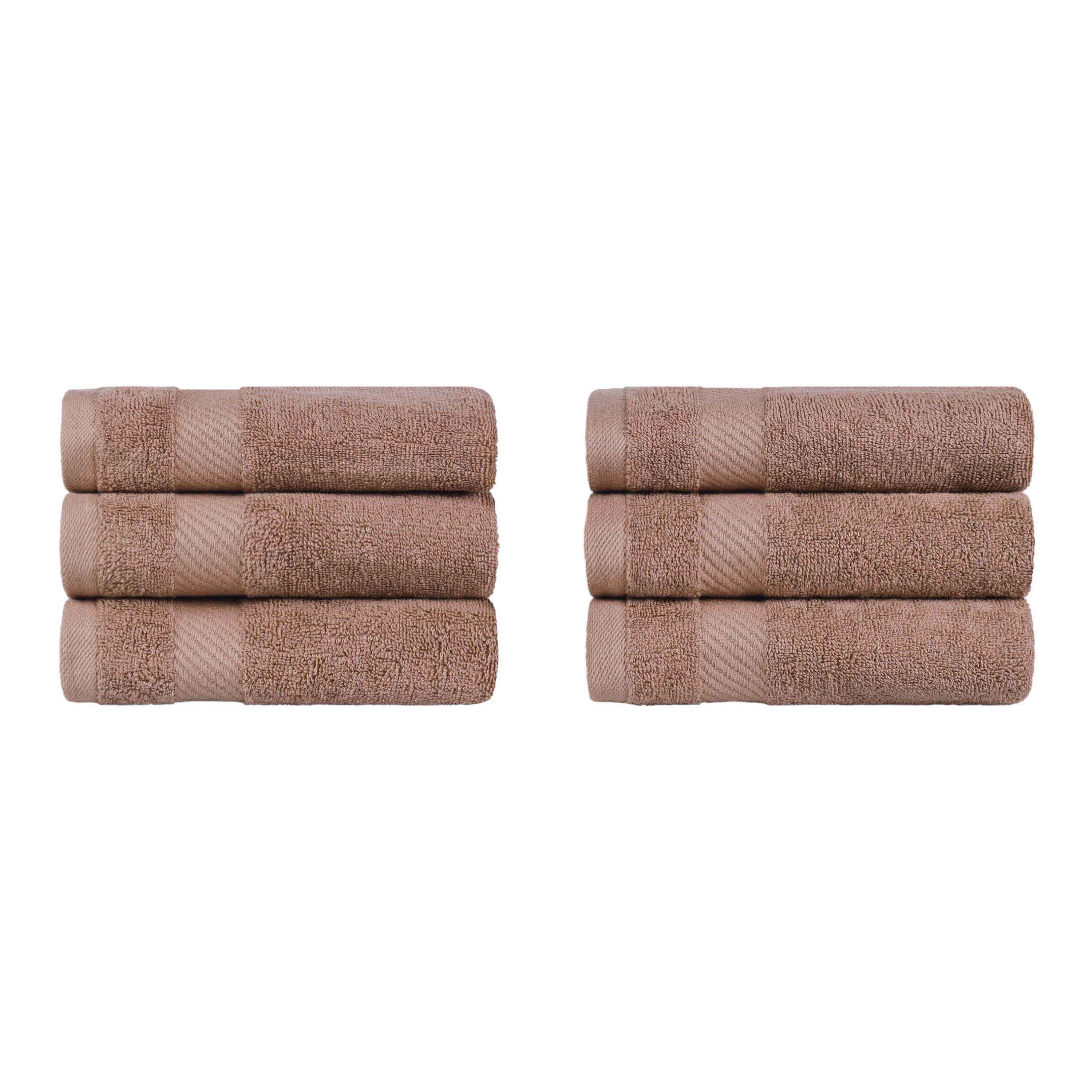 Kendell Egyptian Cotton 6 Piece Hand Towel Set with Dobby Border - Omnigoodsstore