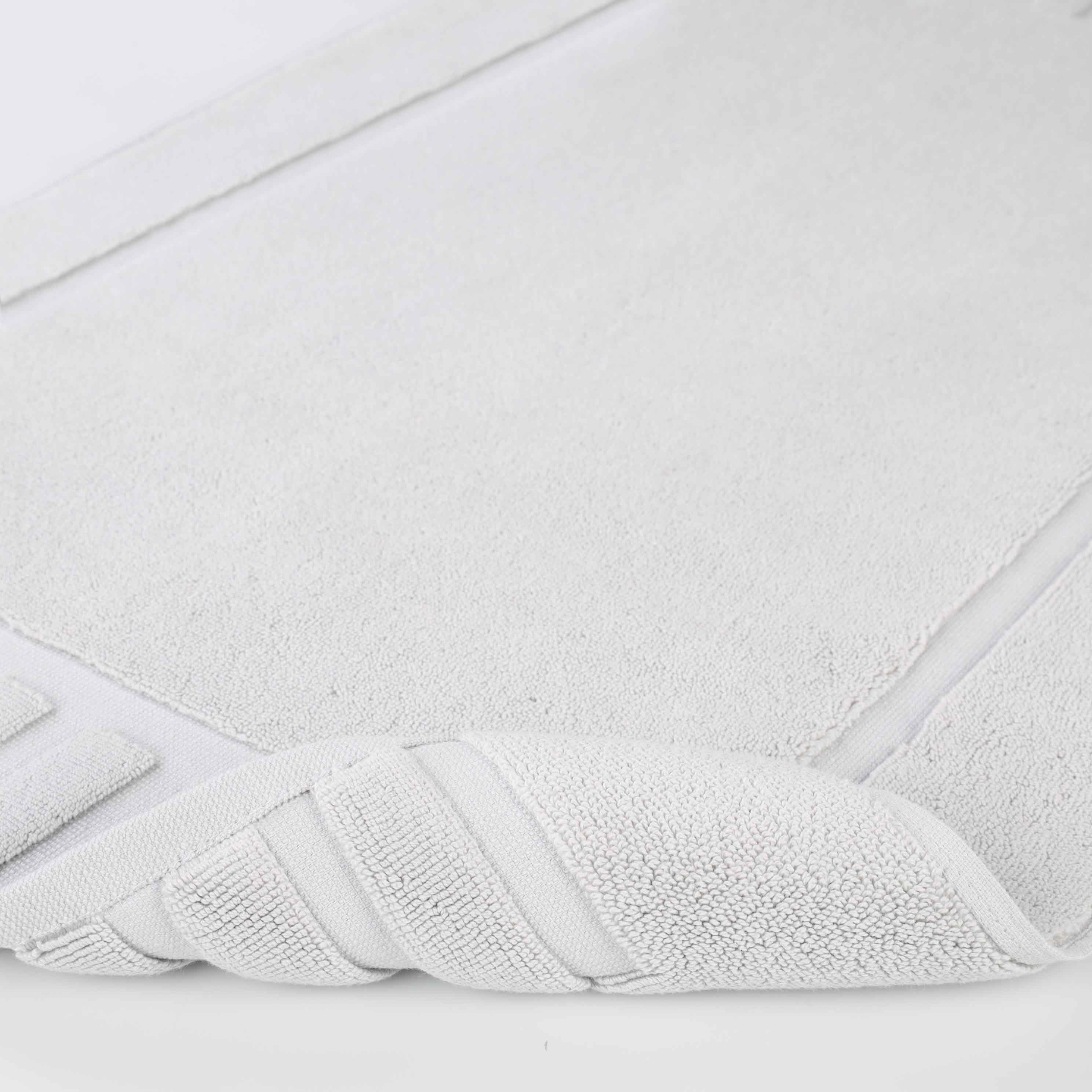 Leo Cotton Solid Modern Geometric Border Absorbent Bath Mat, Set of 2 - Omnigoodsstore