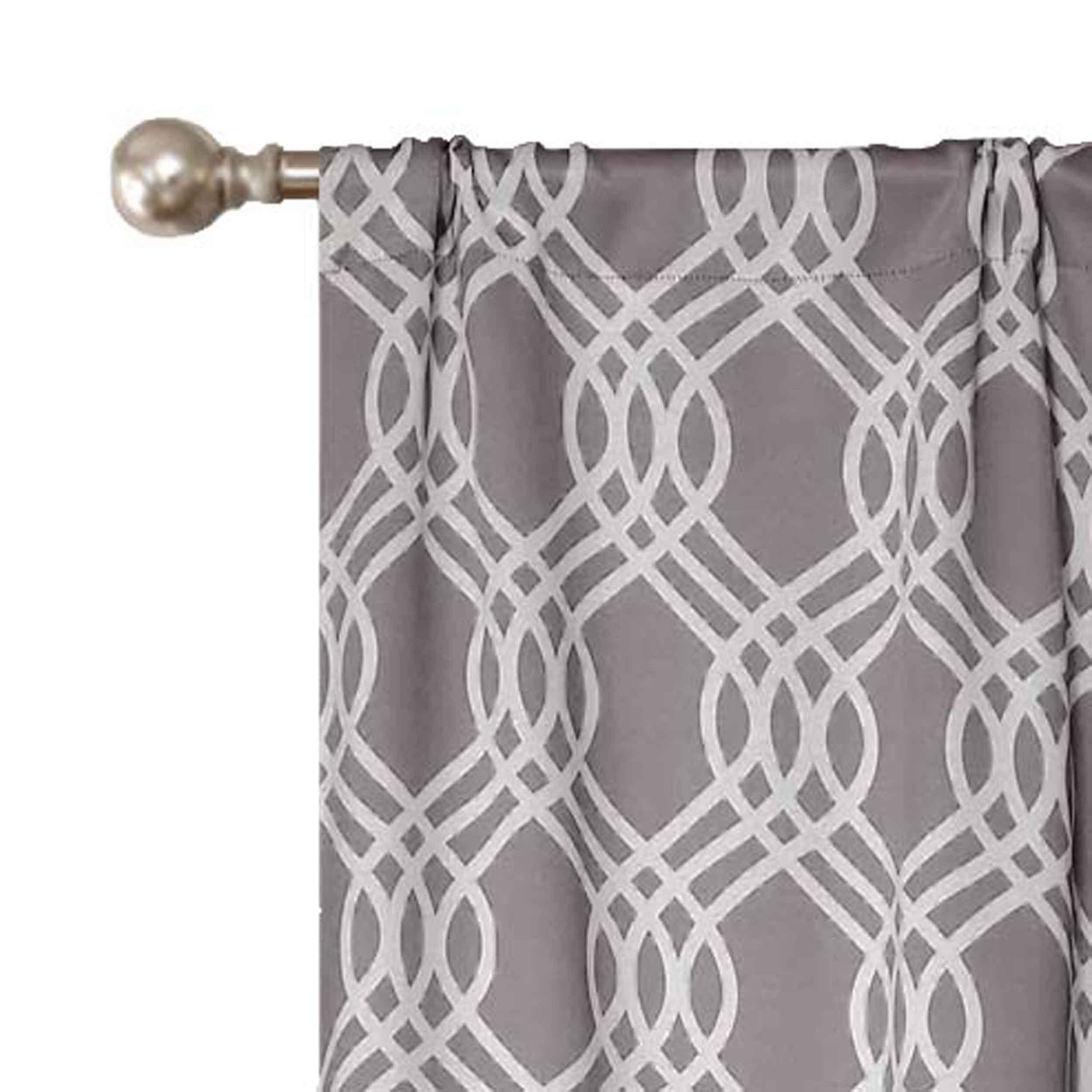 Ribbon Trellis Washable Room Darkening Blackout Curtain Panel Set - Omnigoodsstore