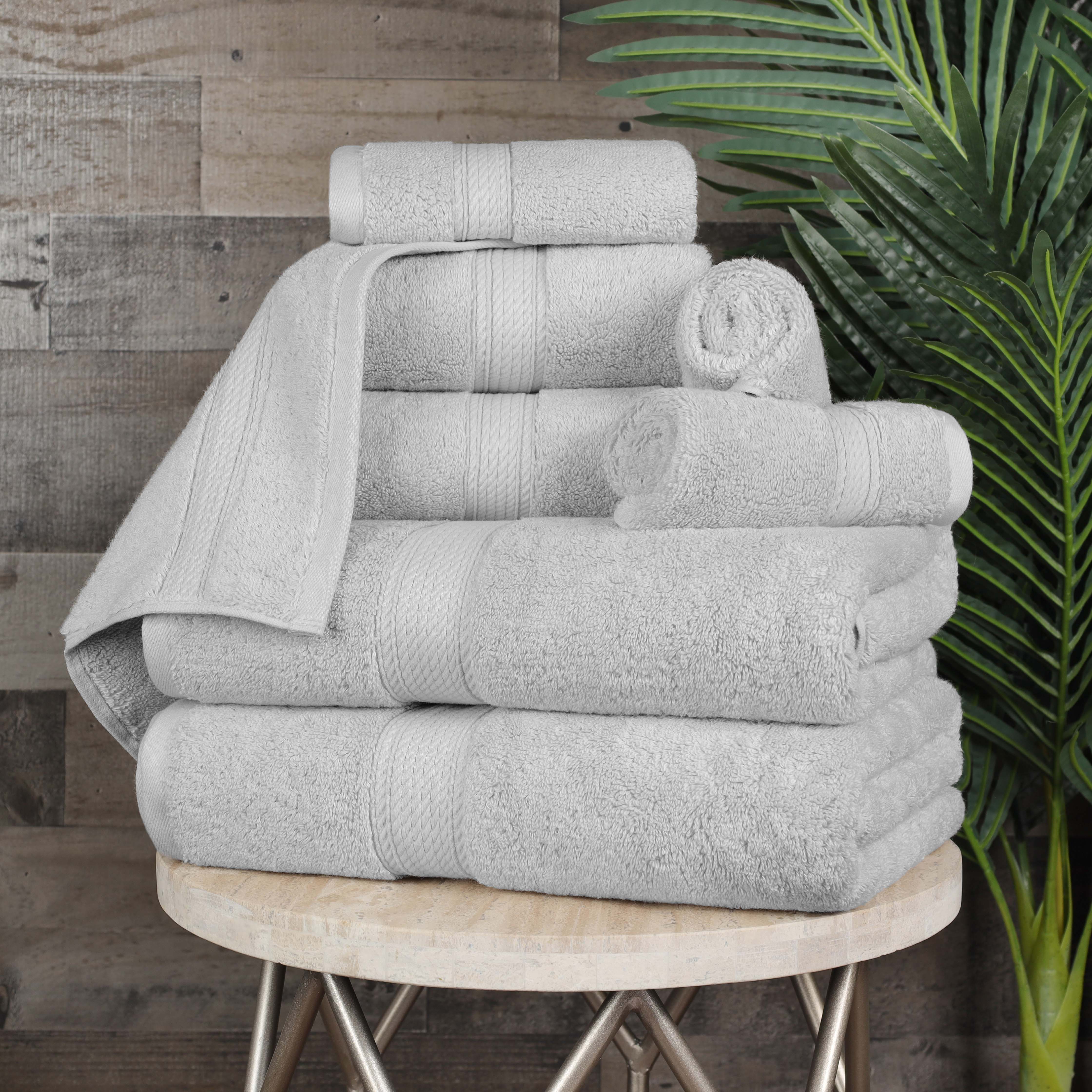Egyptian Cotton Pile Plush Heavyweight Luxury Soft 8-Piece Towel Set - Omnigoodsstore