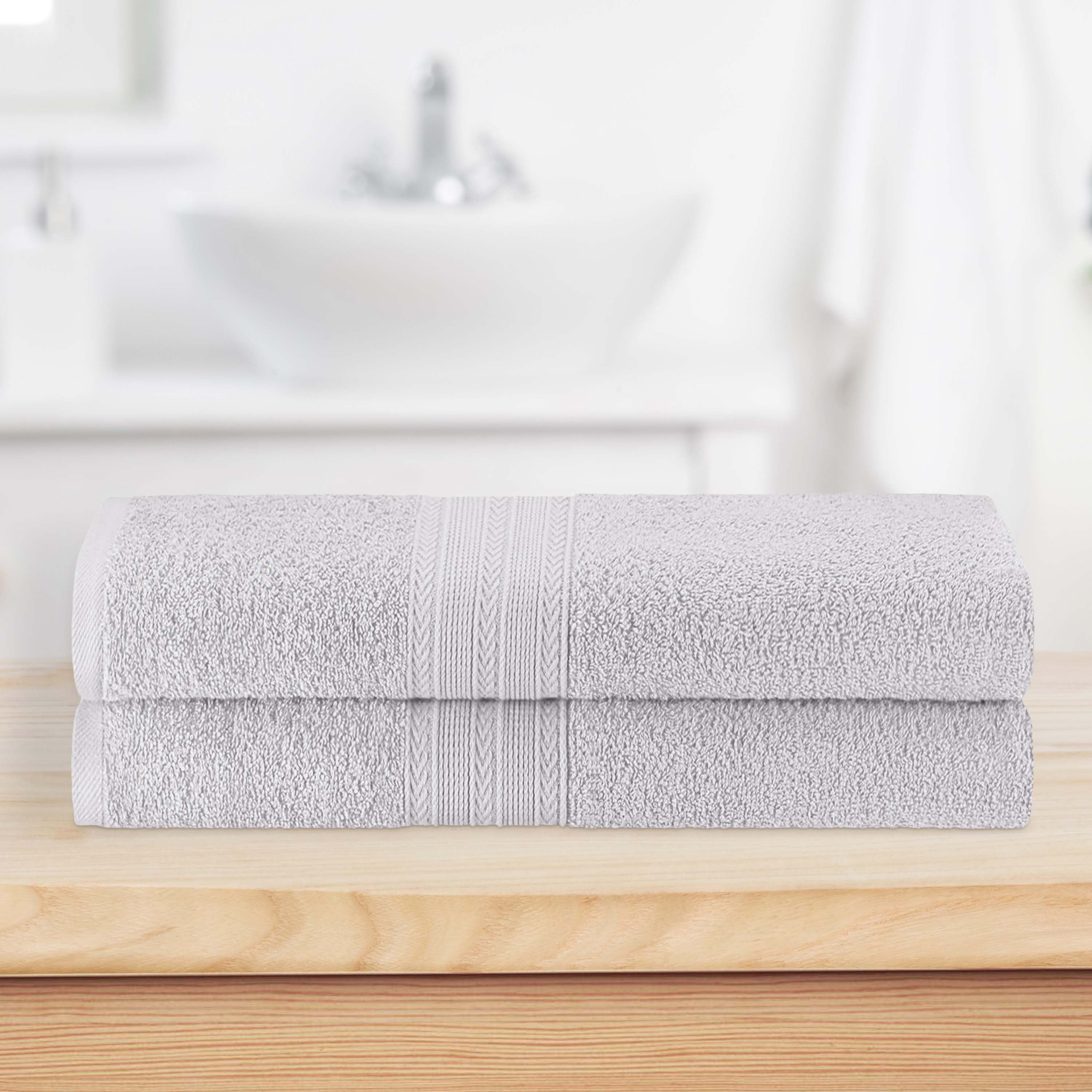 Cotton Eco Friendly 2 Piece Solid Bath Sheet Towel Set - Omnigoodsstore