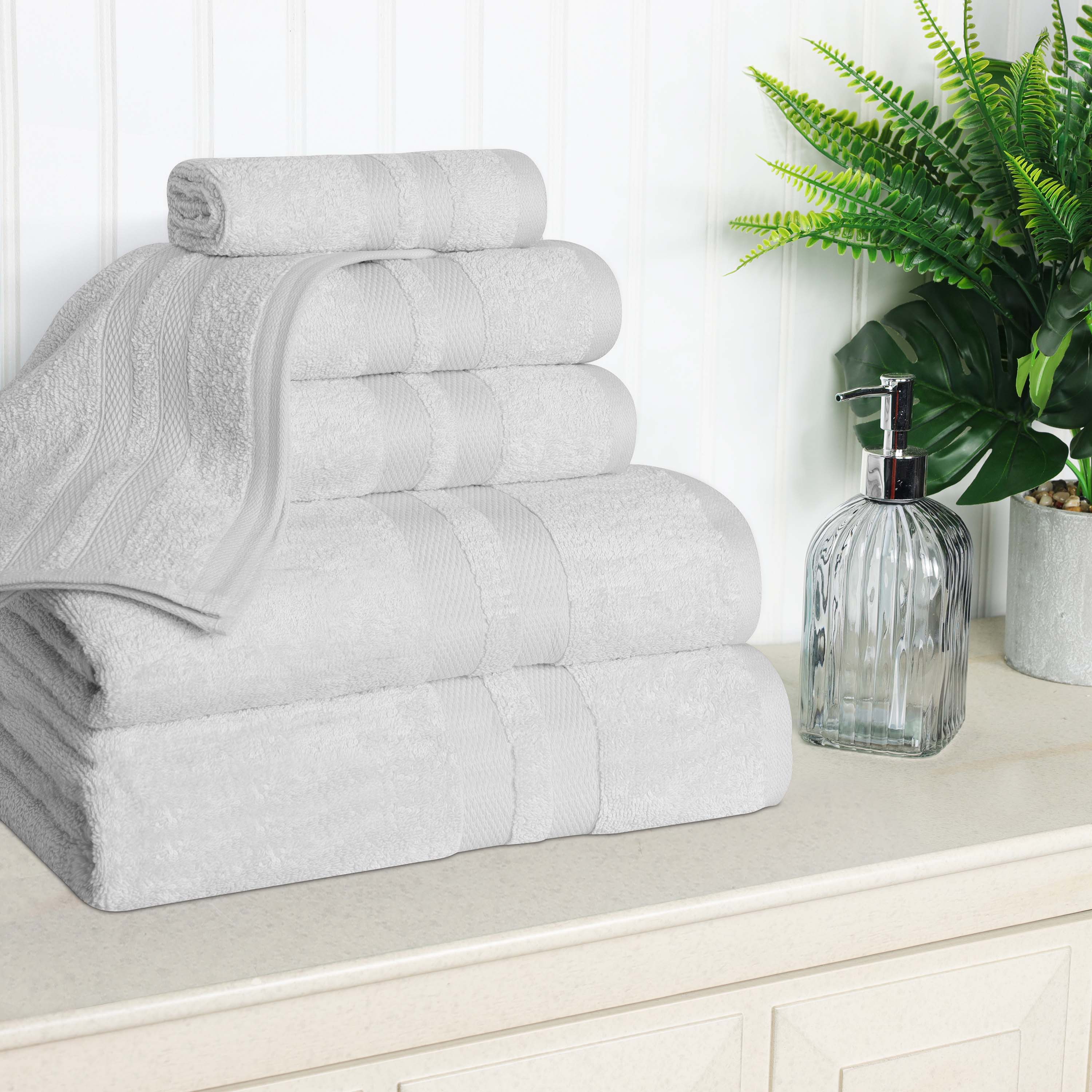 Cotton Ultra Soft 6 Piece Solid Towel Set - Omnigoodsstore