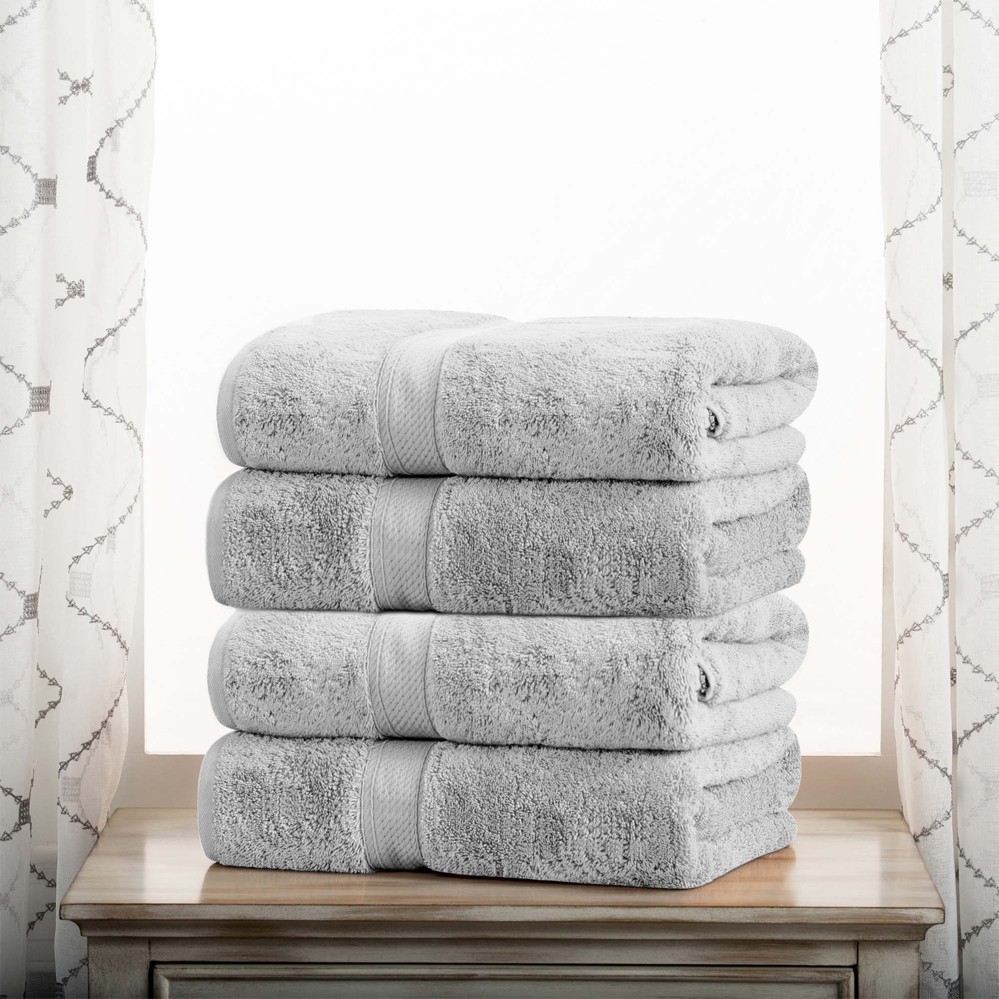 Egyptian Cotton Pile Plush Heavyweight Soft 4 Piece Bath Towel Set - Omnigoodsstore