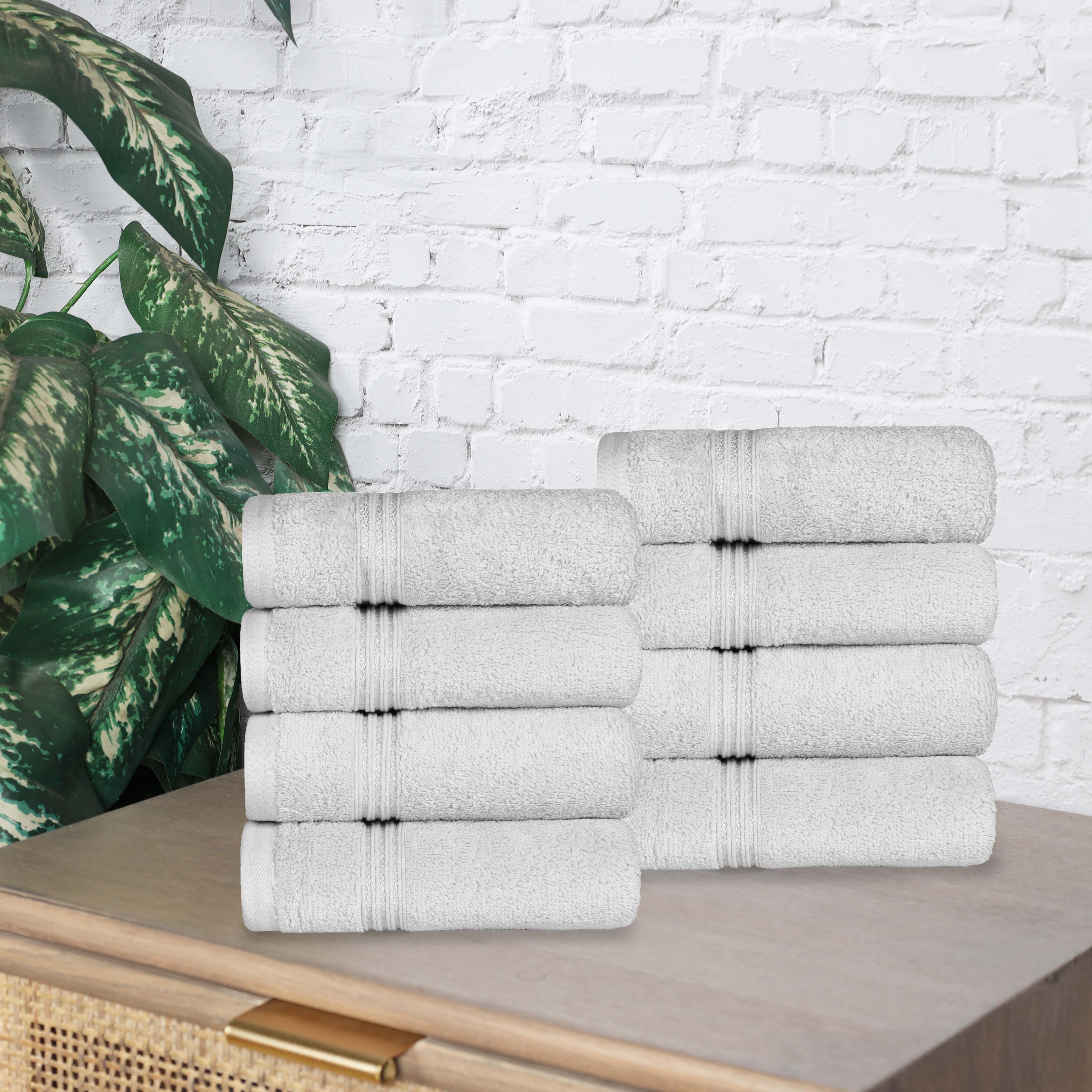 Egyptian Cotton Highly Absorbent Solid Ultra Soft Hand Towel Set of 8 - Omnigoodsstore