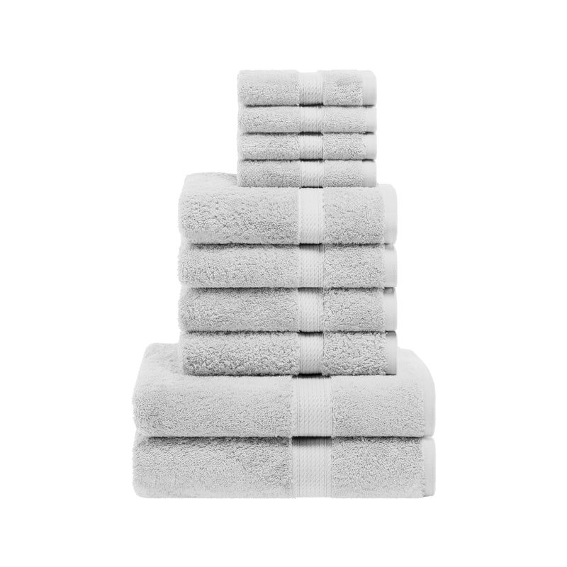 Egyptian Cotton Pile Plush Heavyweight Luxury Soft 10-Piece Towel Set - Omnigoodsstore
