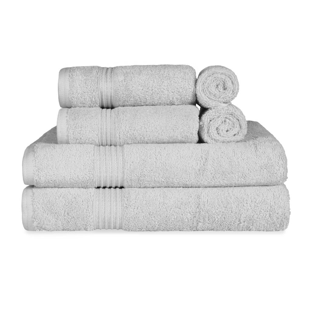Egyptian Cotton Highly Absorbent Solid 6-Piece Ultra Soft Towel Set - Omnigoodsstore