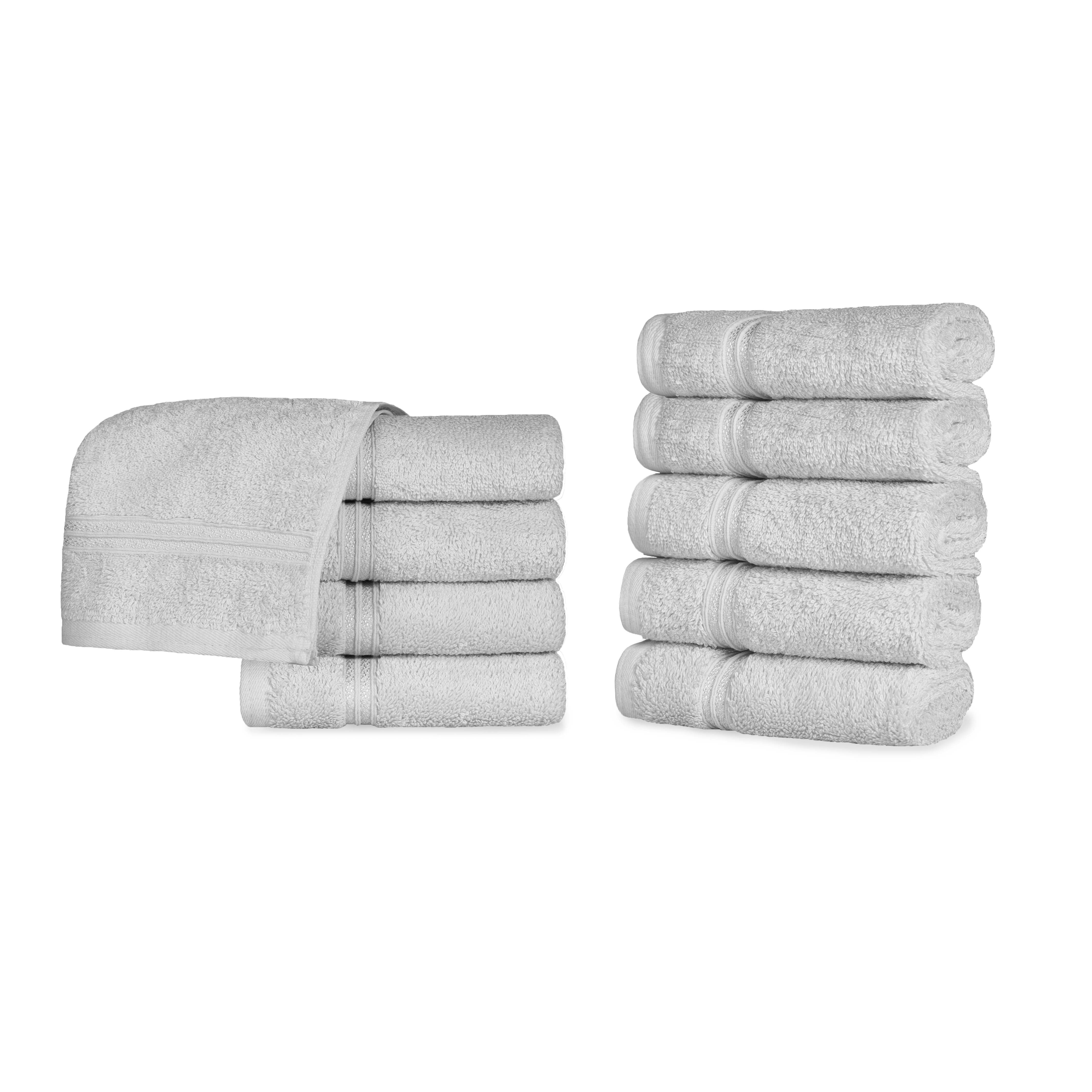 Egyptian Cotton Solid Face Towel Set of 10 - Omnigoodsstore