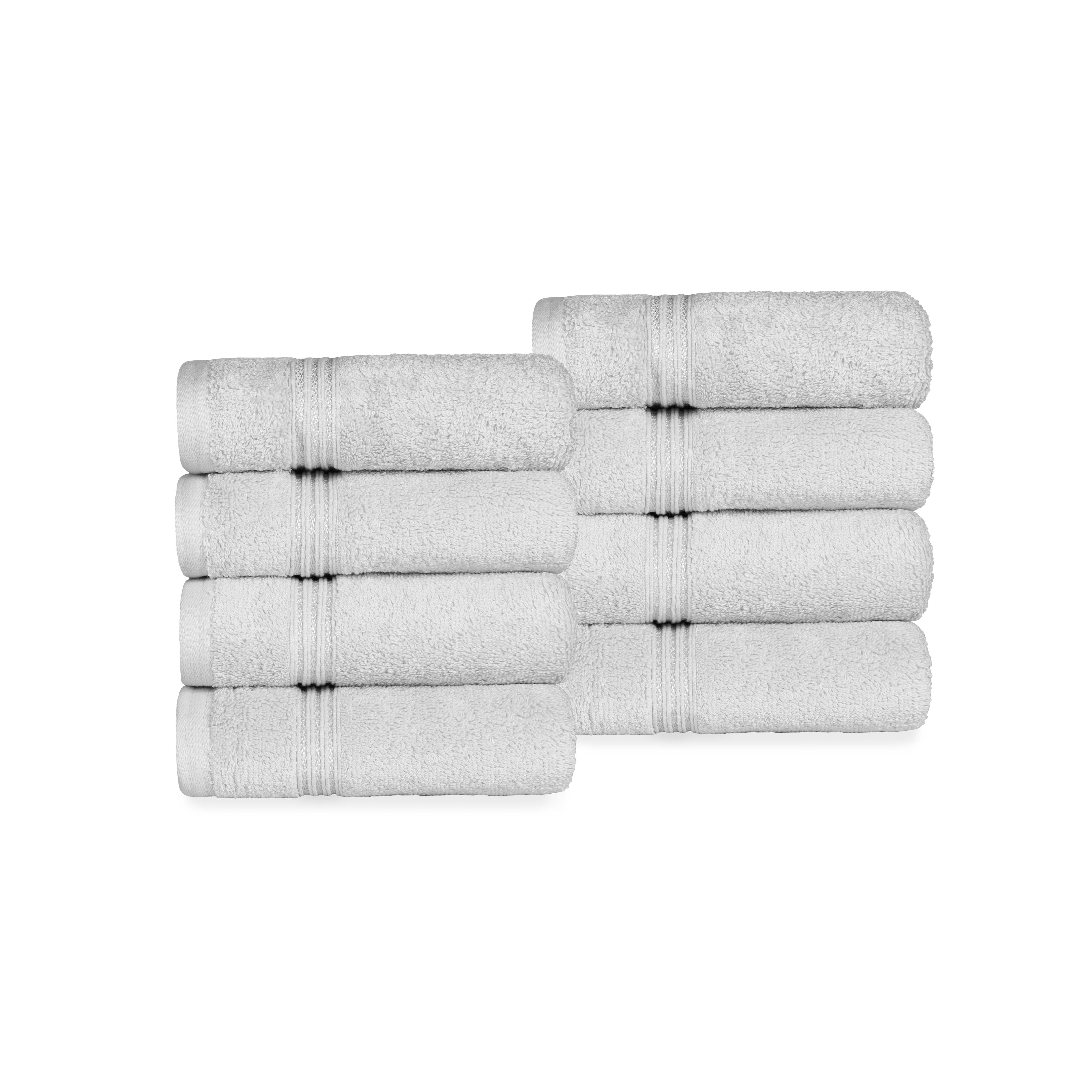 Egyptian Cotton Highly Absorbent Solid Ultra Soft Hand Towel Set of 8 - Omnigoodsstore