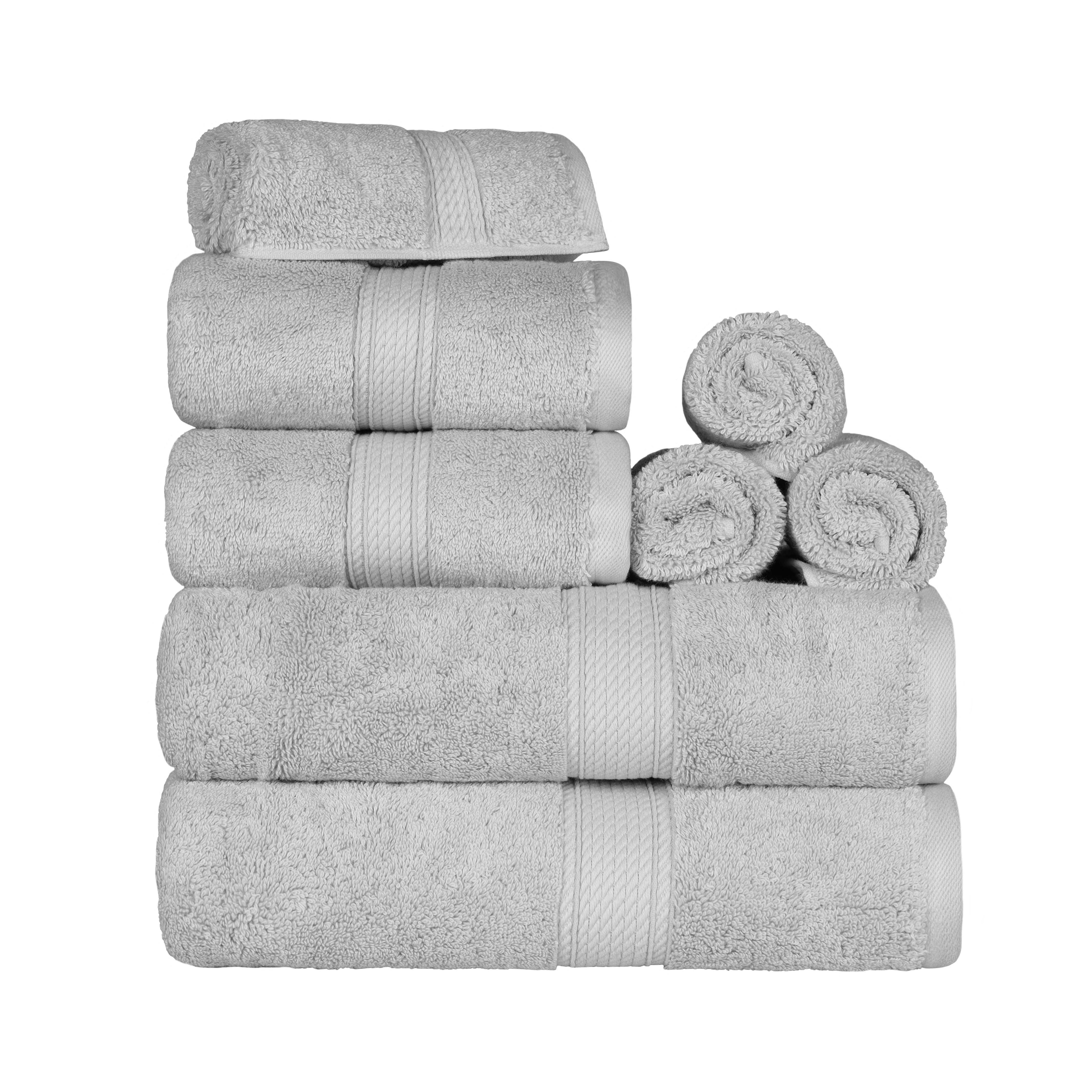 Egyptian Cotton Pile Plush Heavyweight Luxury Soft 8-Piece Towel Set - Omnigoodsstore