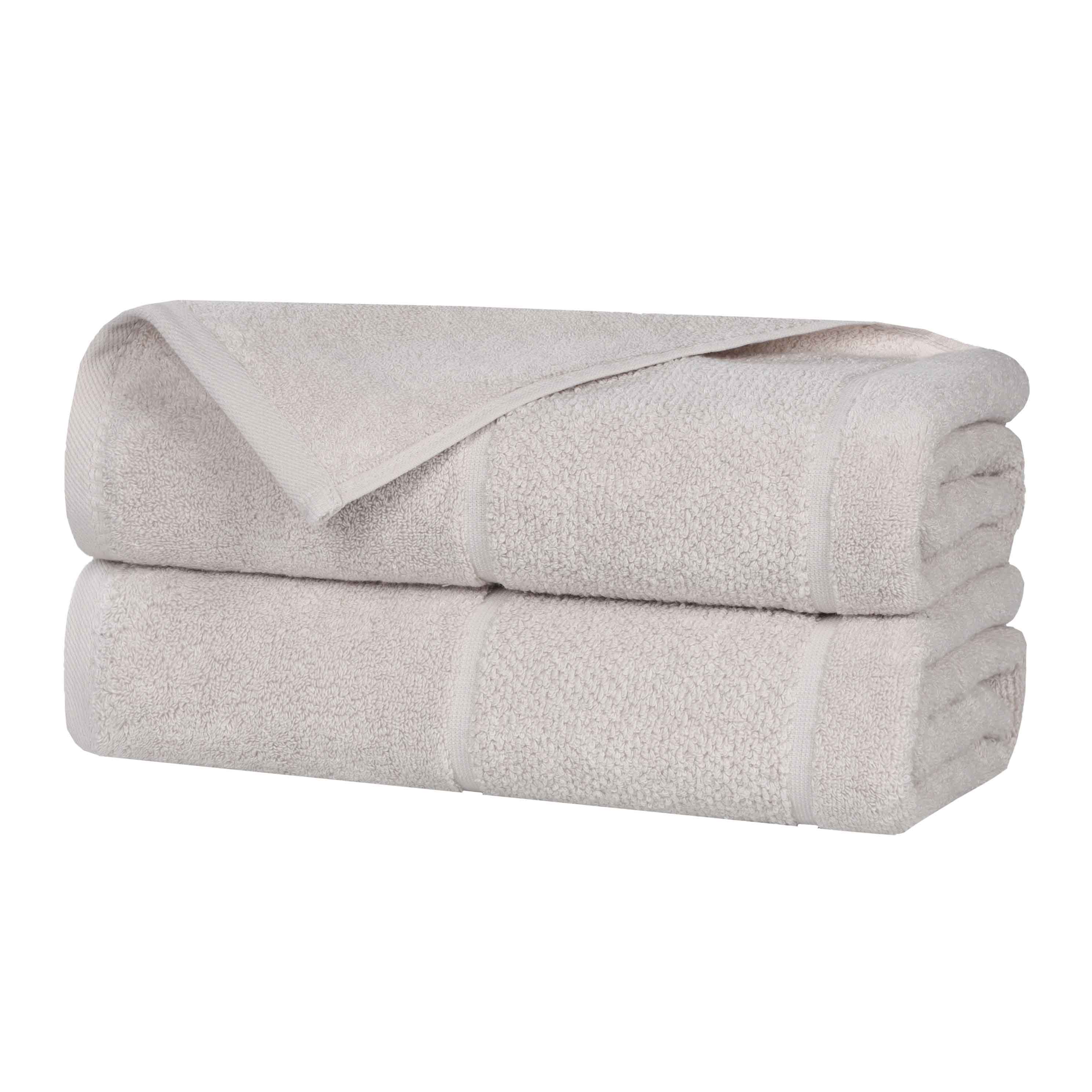 Mile Smart Twist Cotton Solid Broad Border Bath Sheets, Set of 2 - Omnigoodsstore