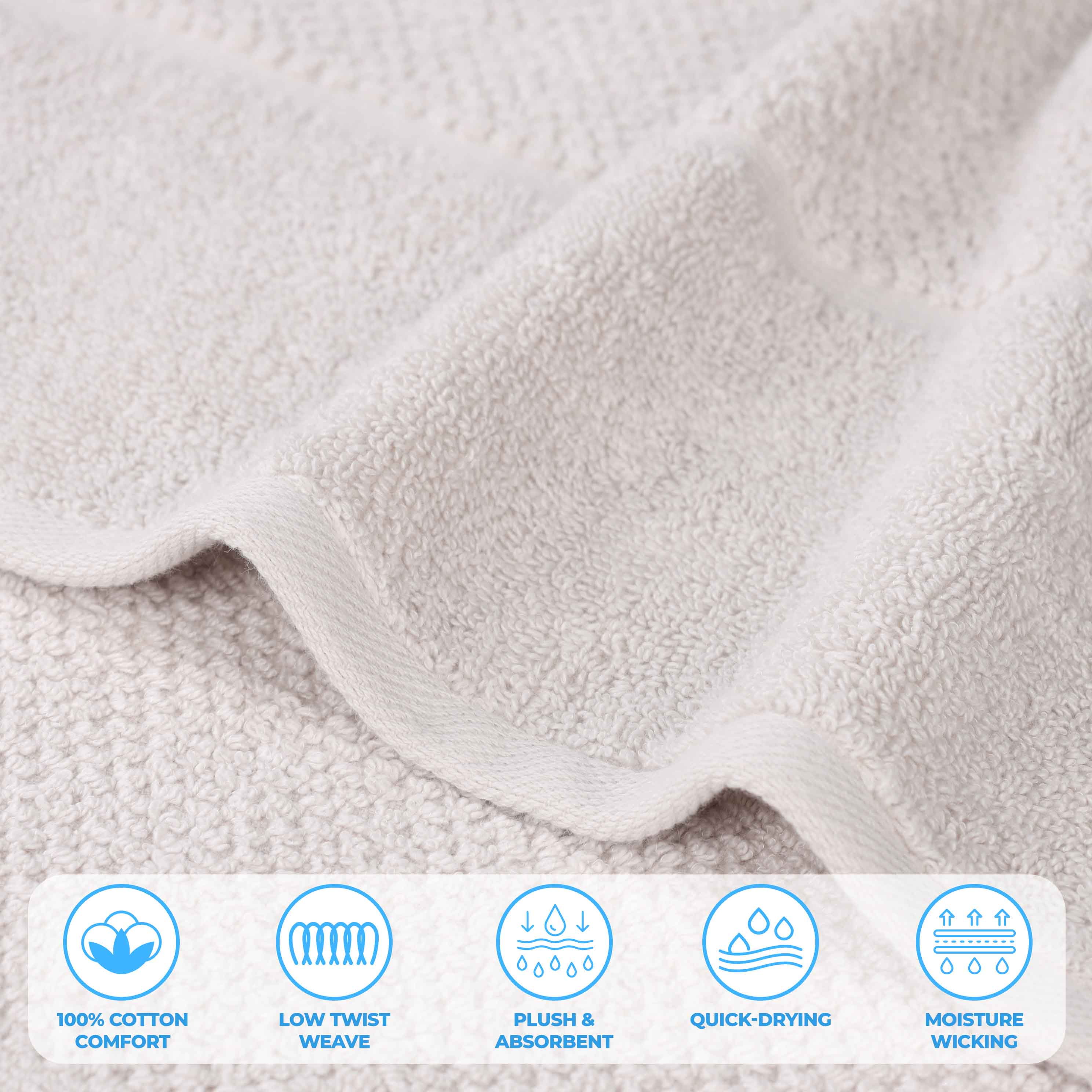Mile Smart Twist Cotton Solid Broad Border 9 Piece Towel Set - Omnigoodsstore