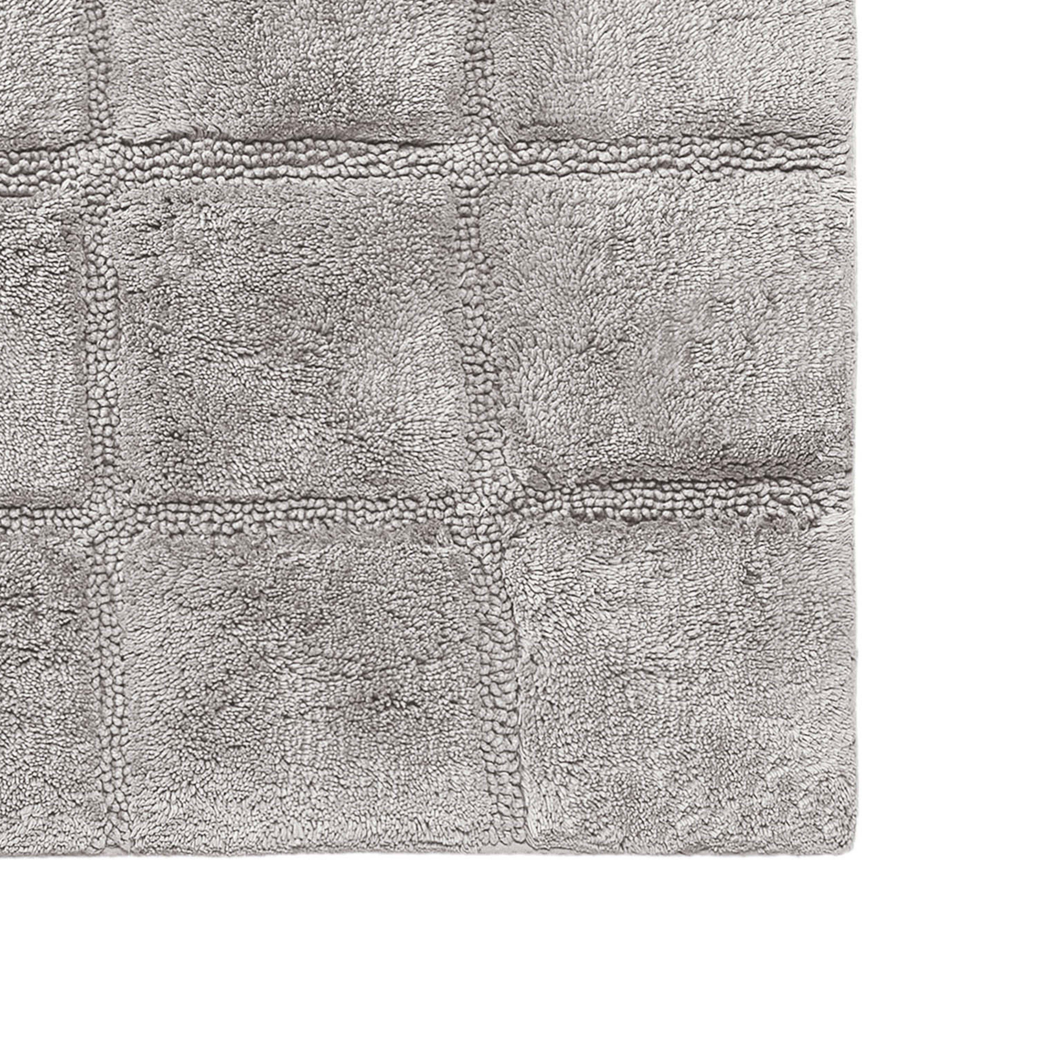 Solid Cotton 2 Piece Checkered Non Slip Bath Rug Set - Omnigoodsstore