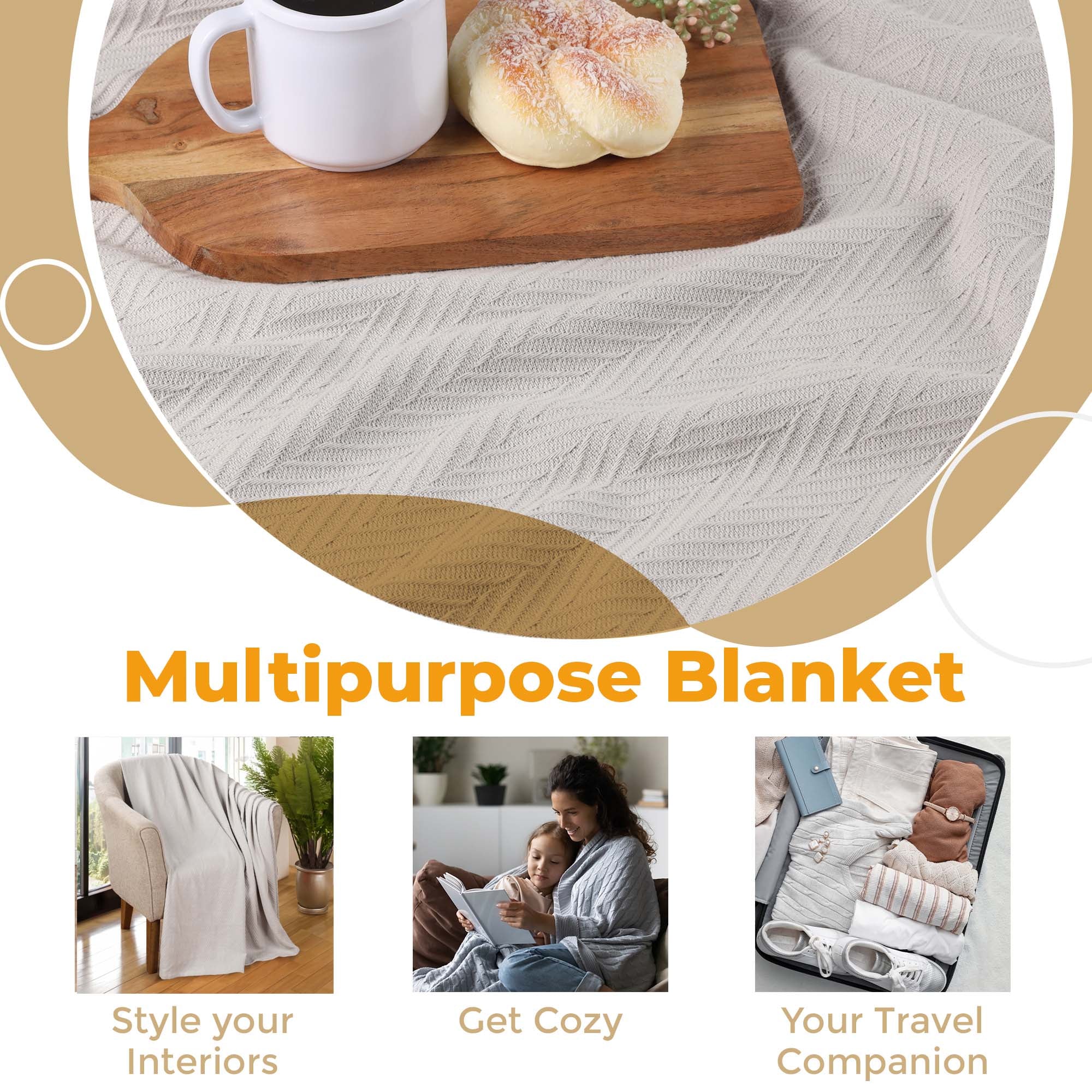 All-Season Chevron Cotton Bed Blanket & Sofa Throw - Omnigoodsstore