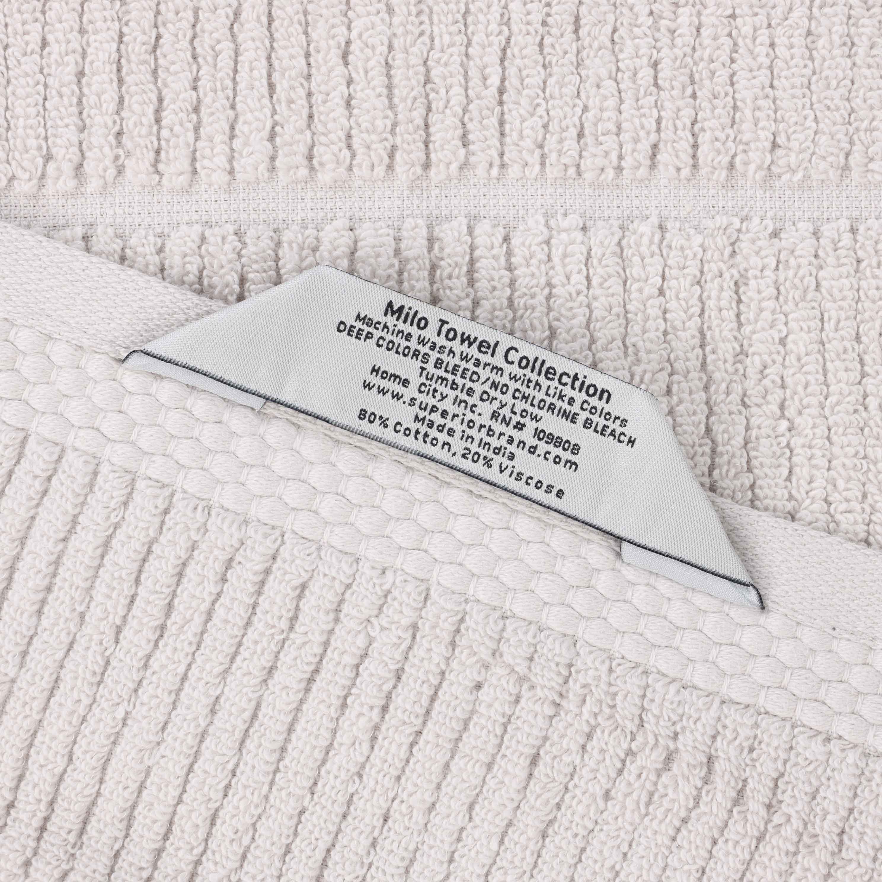 Milo Smart Twist Cotton Solid Ribbed Design 8 Piece Towel Set - Omnigoodsstore