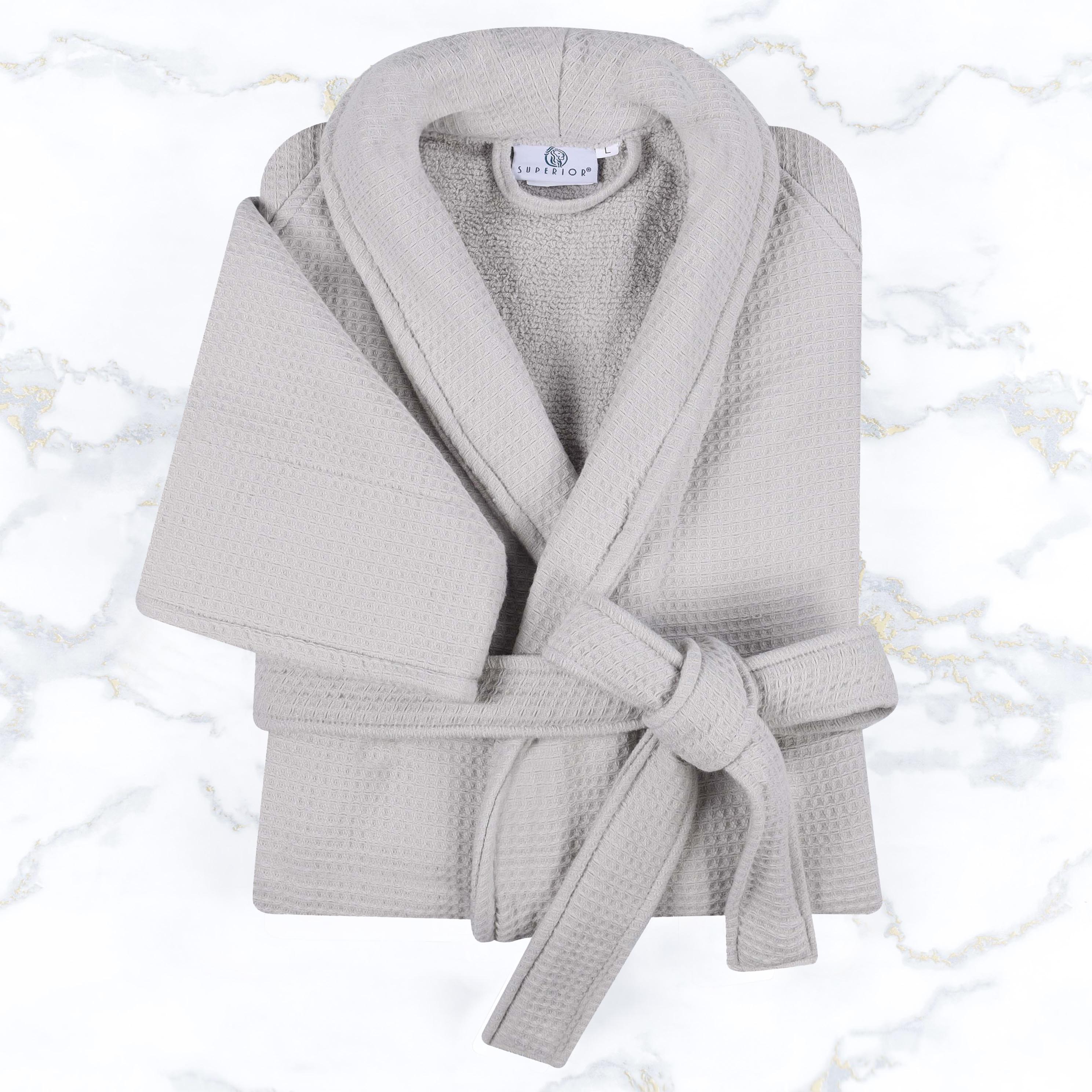 Waffle Weave Cotton Soft Lightweight Oversized Unisex Adult Bath Robe - Omnigoodsstore