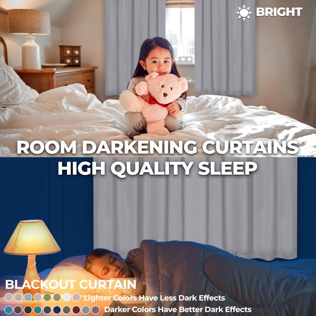 Solid Classic Modern Rod Pocket Blackout Curtain Set - Omnigoodsstore