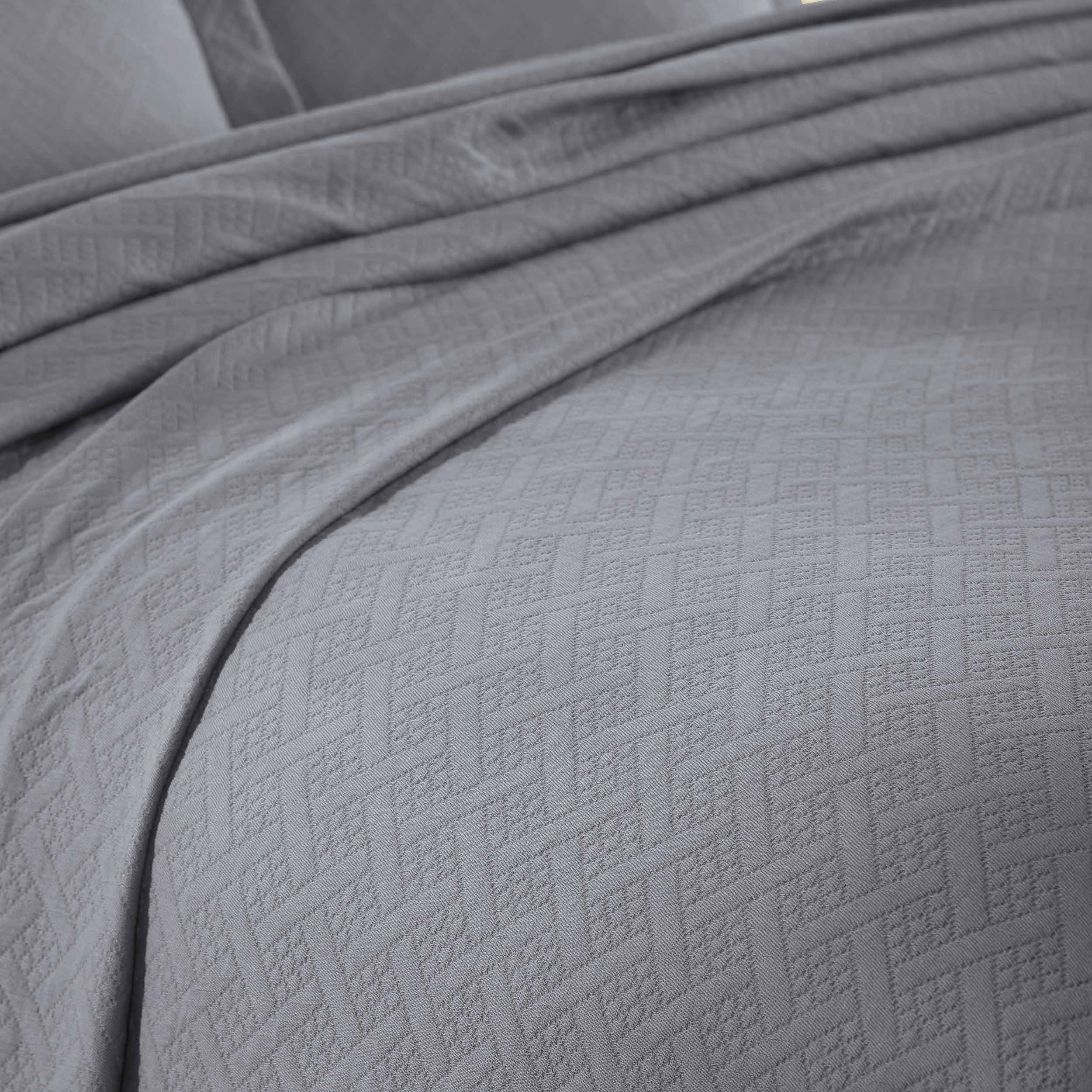 Basket Weave Matelasse Cotton Bedspread Set - Omnigoodsstore