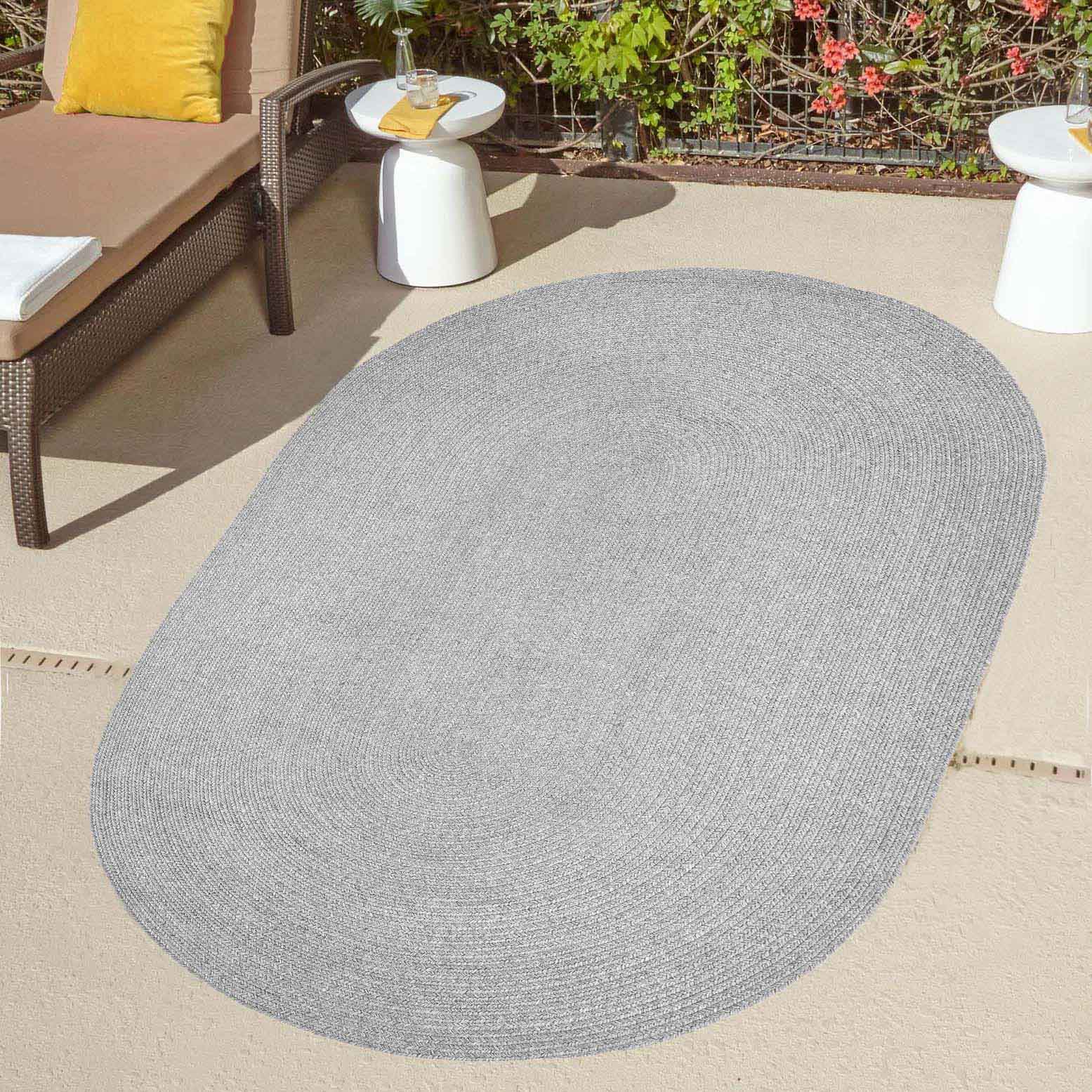 Classic Braided Area Rug Indoor Outdoor Rugs Oval - Omnigoodsstore