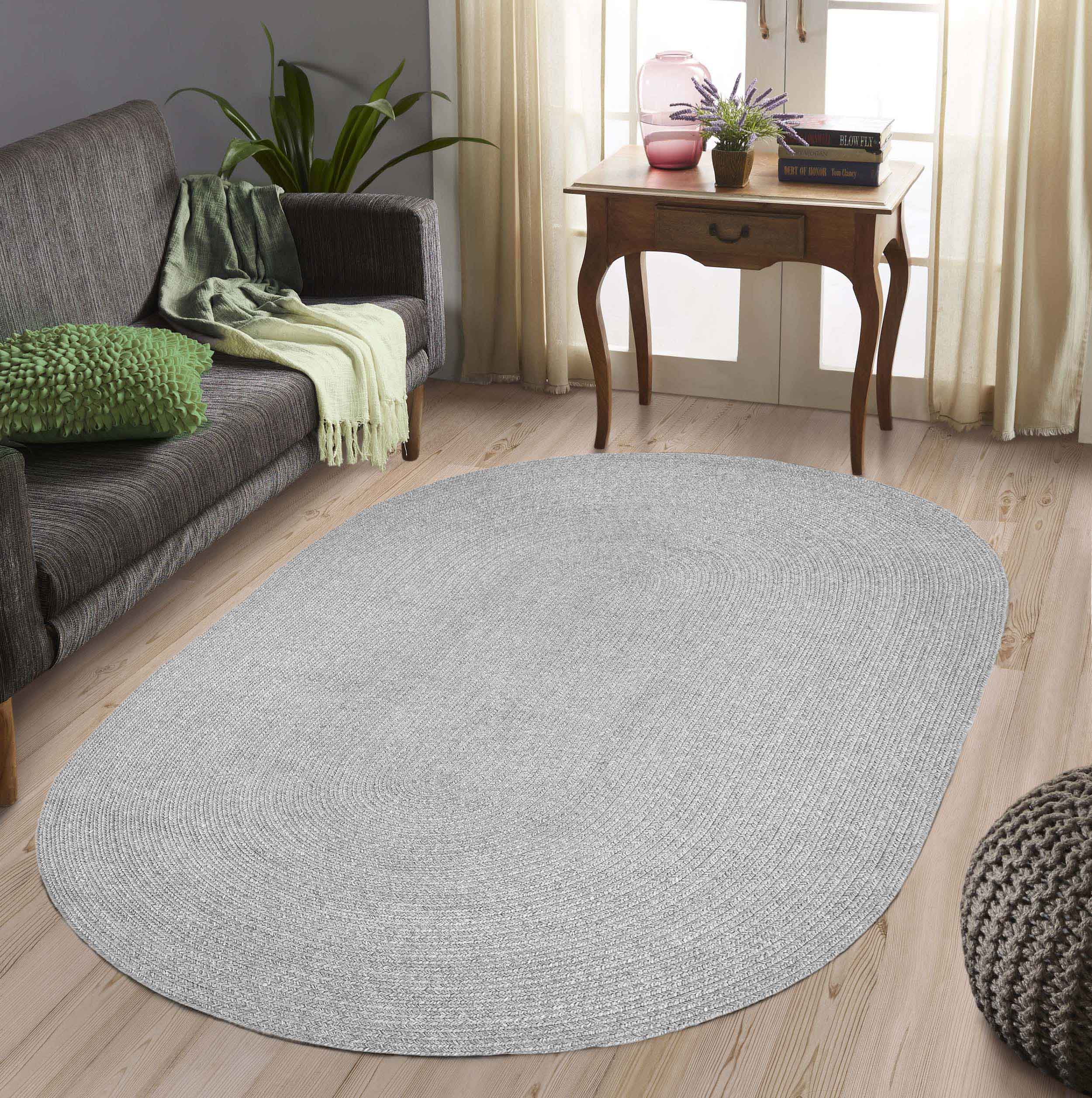Classic Braided Area Rug Indoor Outdoor Rugs Oval - Omnigoodsstore