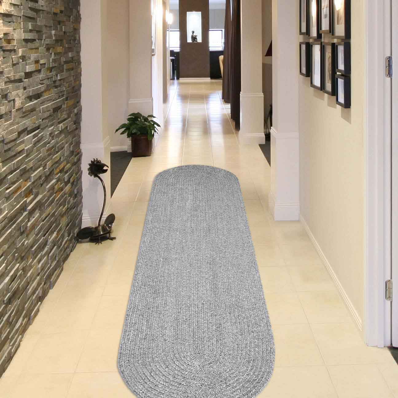 Classic Braided Area Rug Indoor Outdoor Rugs Oval - Omnigoodsstore