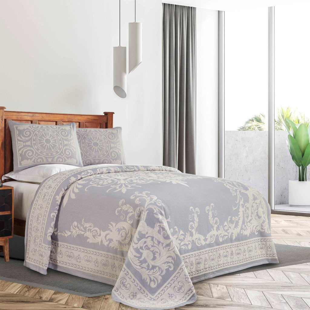 Vintage Medallion Cotton Blend Woven Jacquard Bedspread Set - Omnigoodsstore