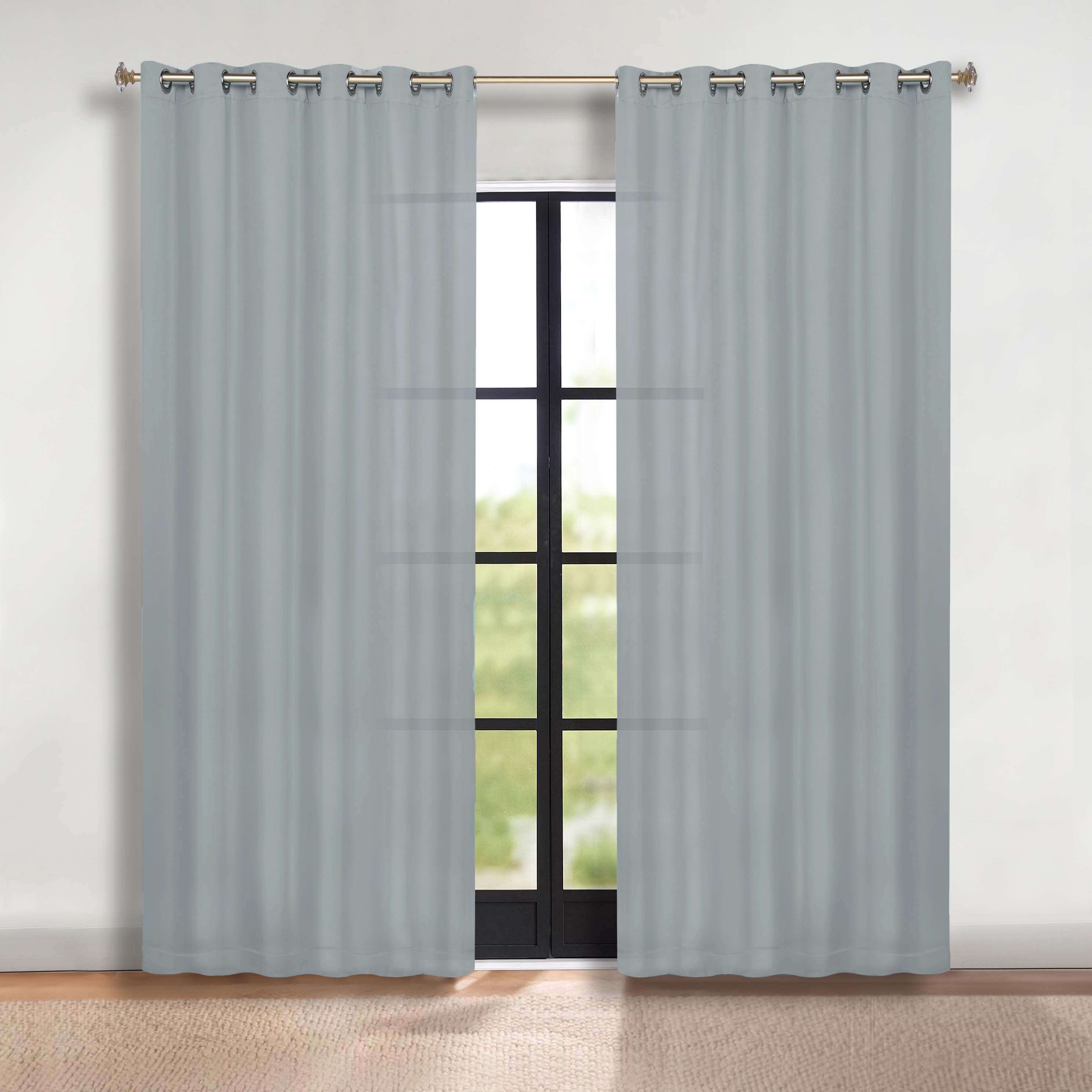 Solid Machine Washable Room Darkening Blackout Curtains, Set of 2 - Omnigoodsstore