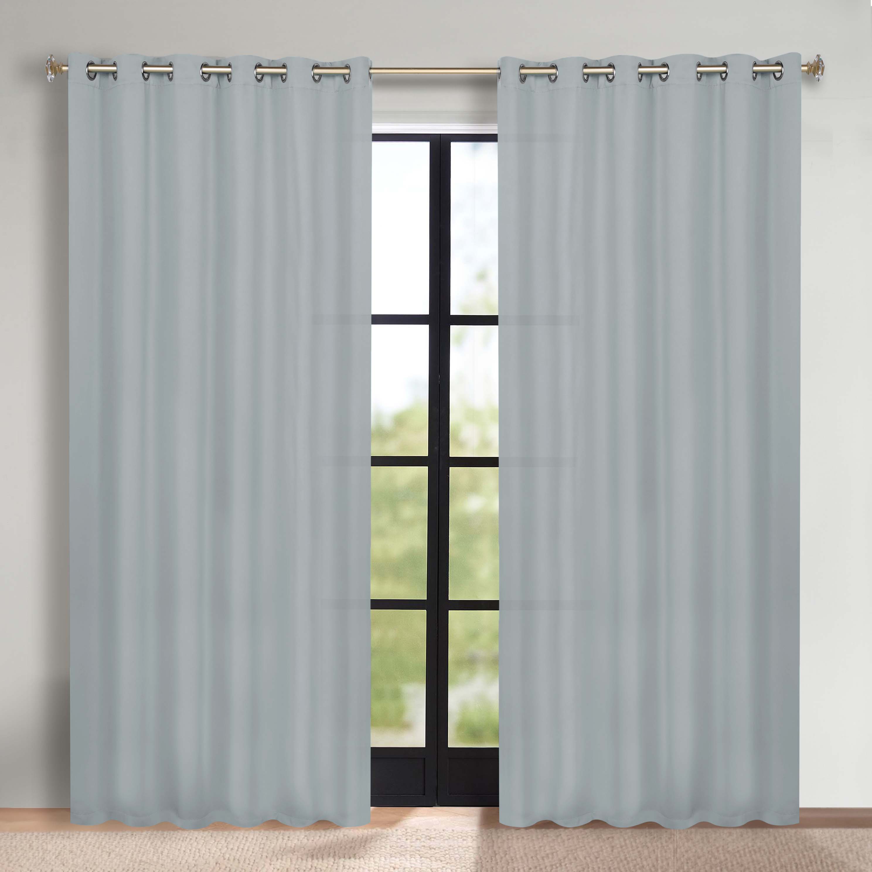 Solid Machine Washable Room Darkening Blackout Curtains, Set of 2 - Omnigoodsstore