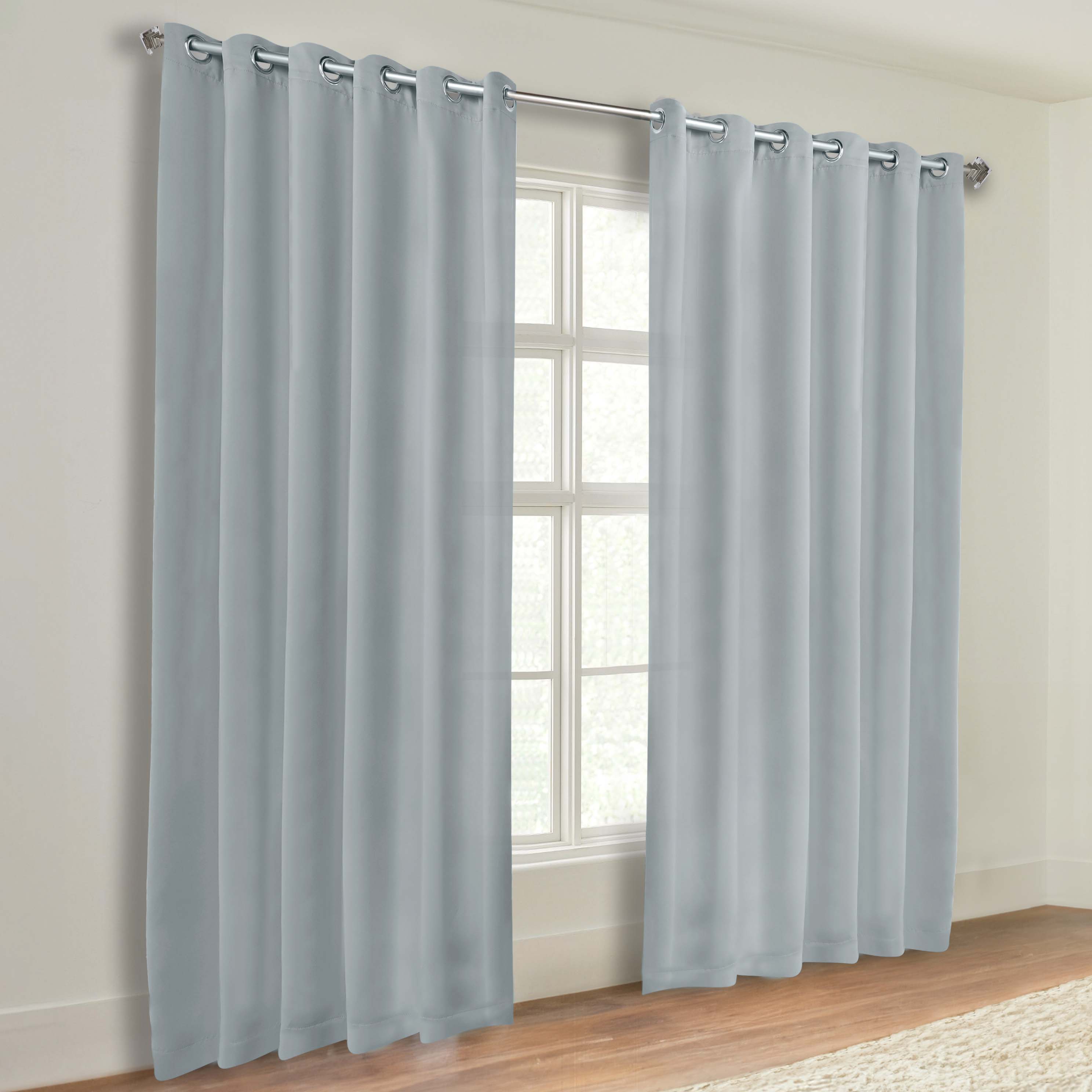 Solid Machine Washable Room Darkening Blackout Curtains, Set of 2 - Omnigoodsstore
