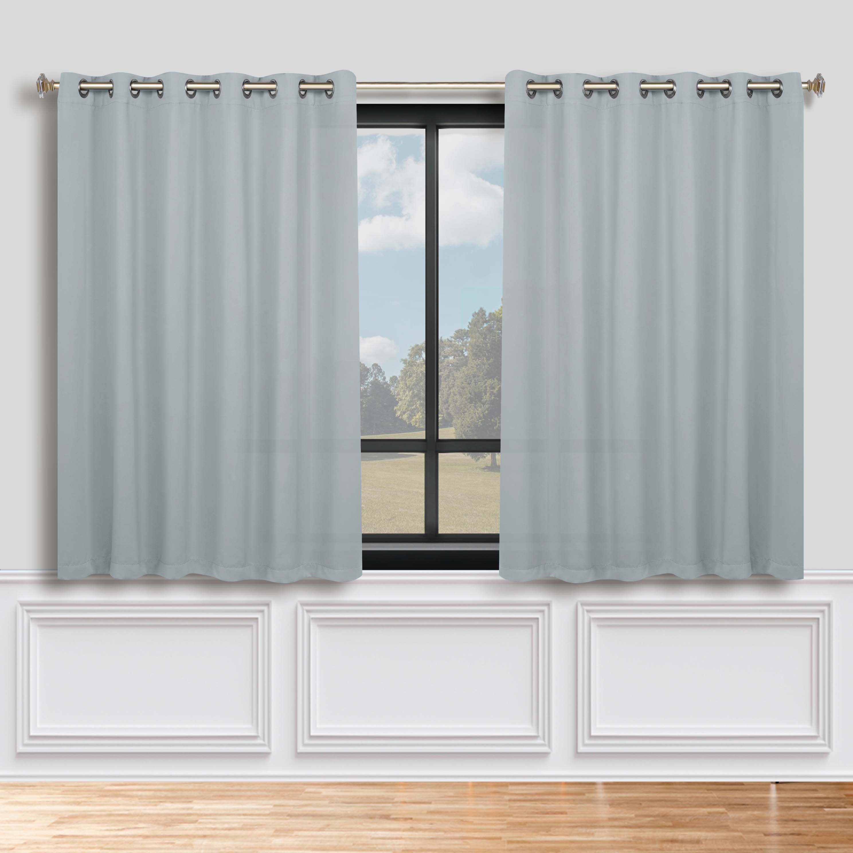 Solid Machine Washable Room Darkening Blackout Curtains, Set of 2 - Omnigoodsstore