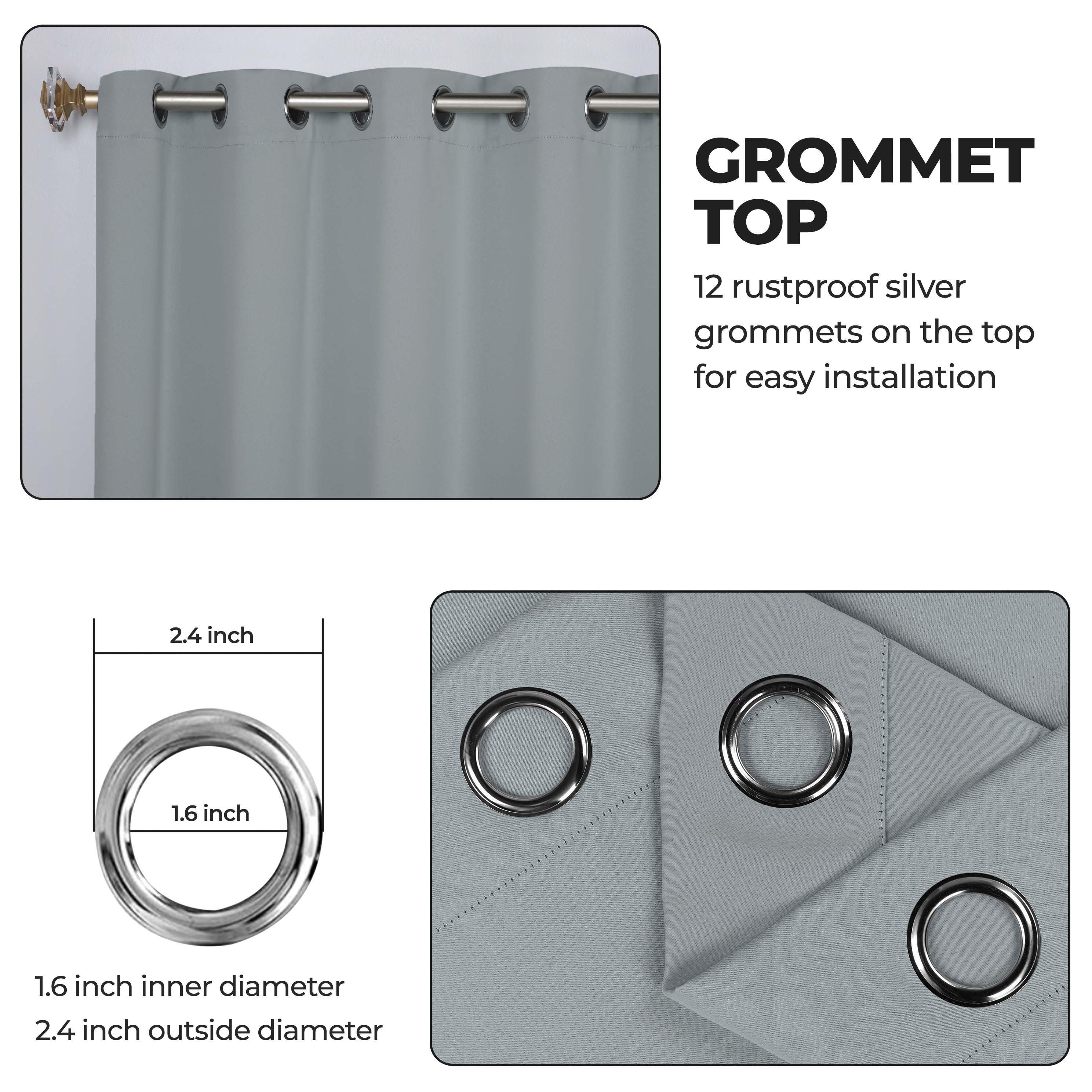 Solid Machine Washable Room Darkening Blackout Curtains, Set of 2 - Omnigoodsstore