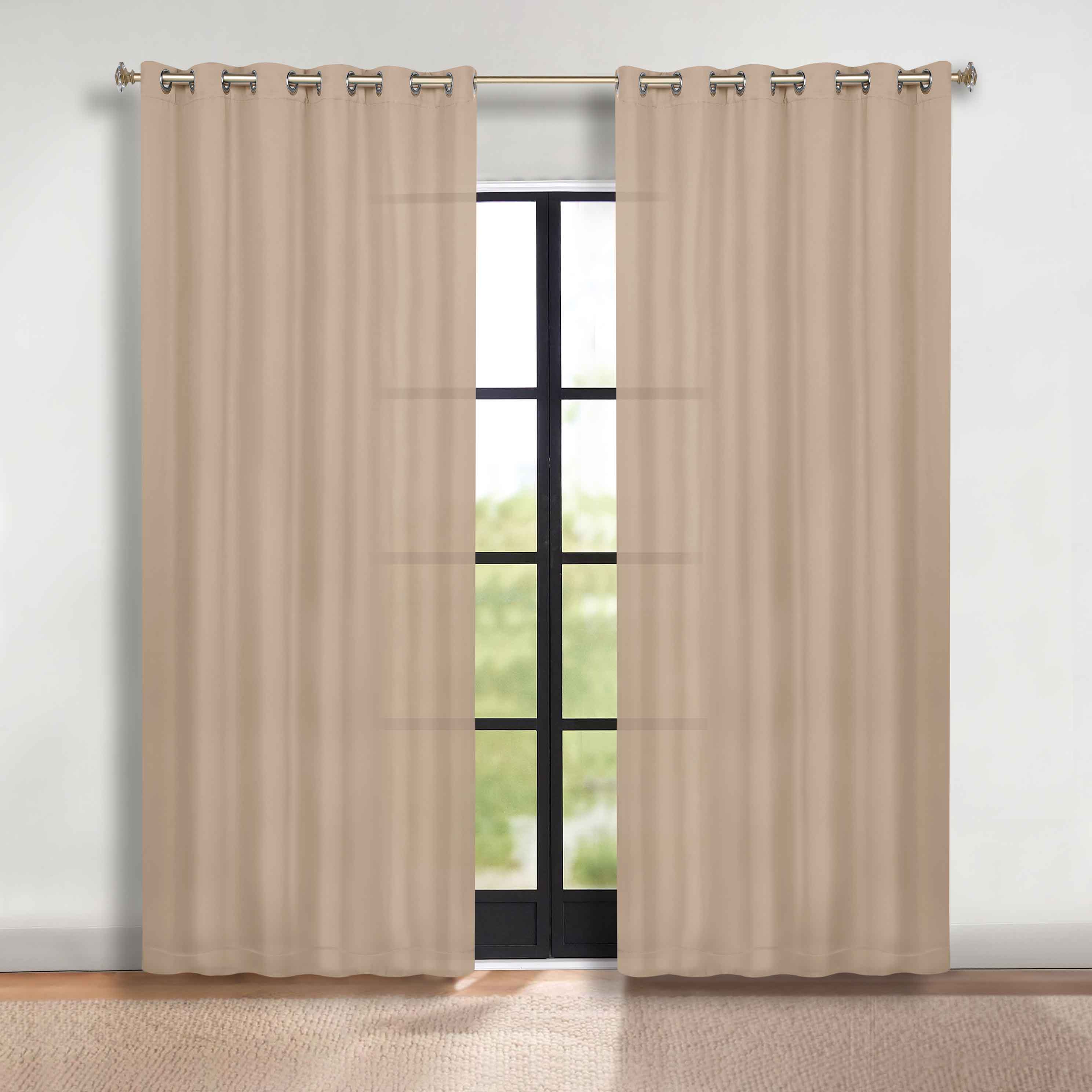 Solid Machine Washable Room Darkening Blackout Curtains, Set of 2 - Omnigoodsstore