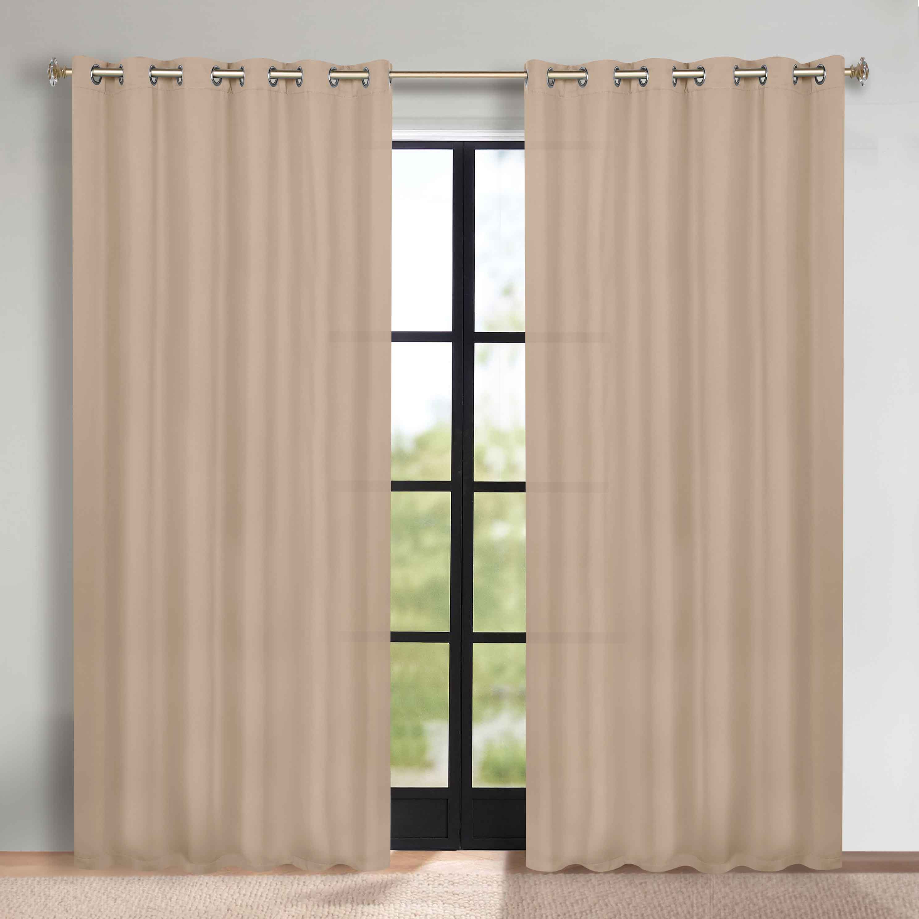 Solid Machine Washable Room Darkening Blackout Curtains, Set of 2 - Omnigoodsstore