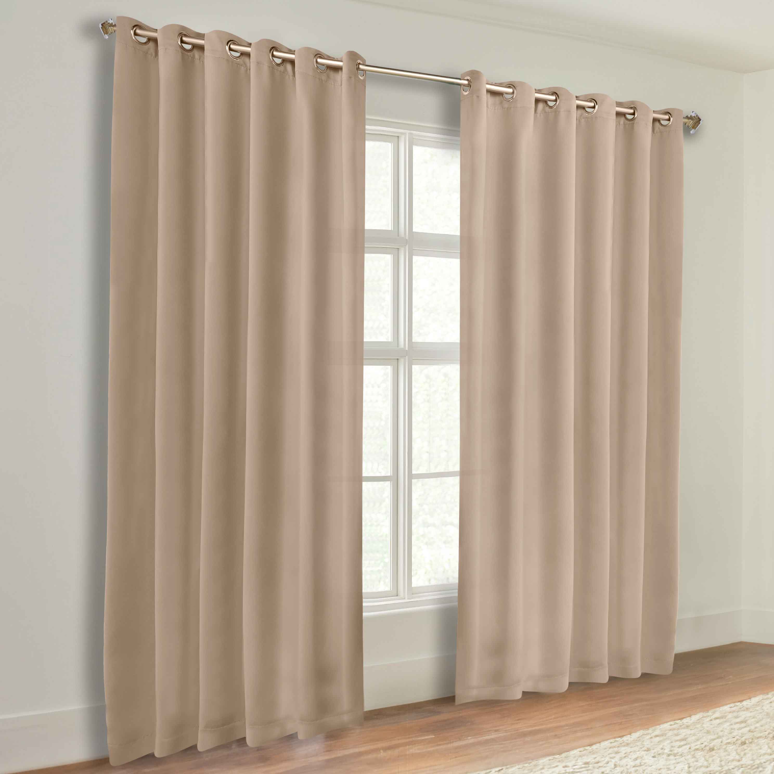 Solid Machine Washable Room Darkening Blackout Curtains, Set of 2 - Omnigoodsstore