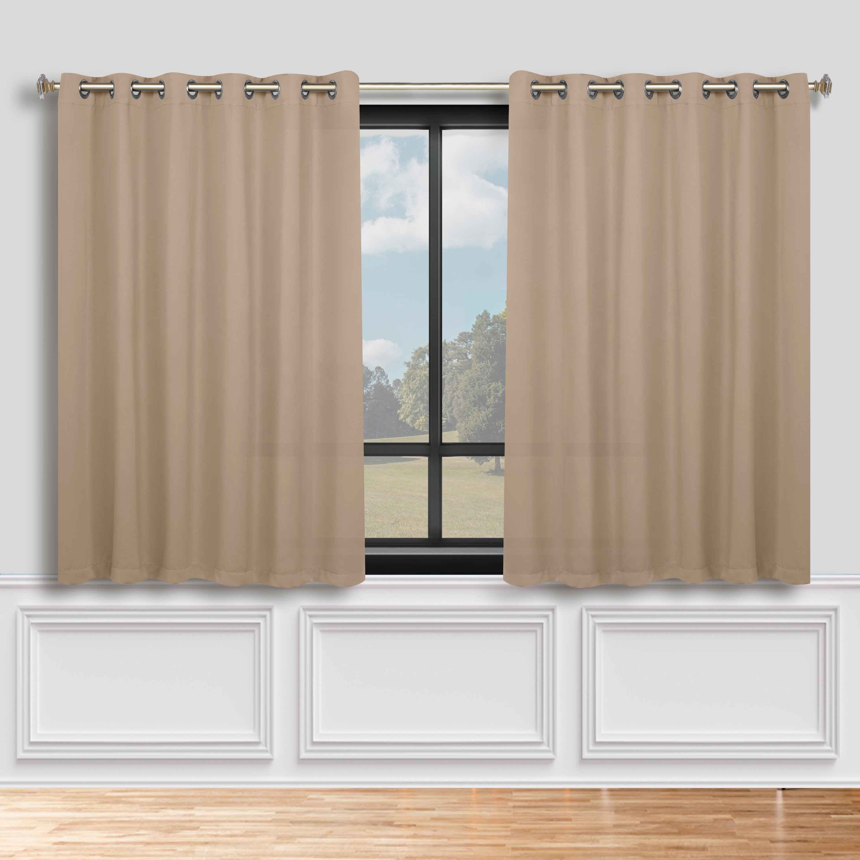 Solid Machine Washable Room Darkening Blackout Curtains, Set of 2 - Omnigoodsstore
