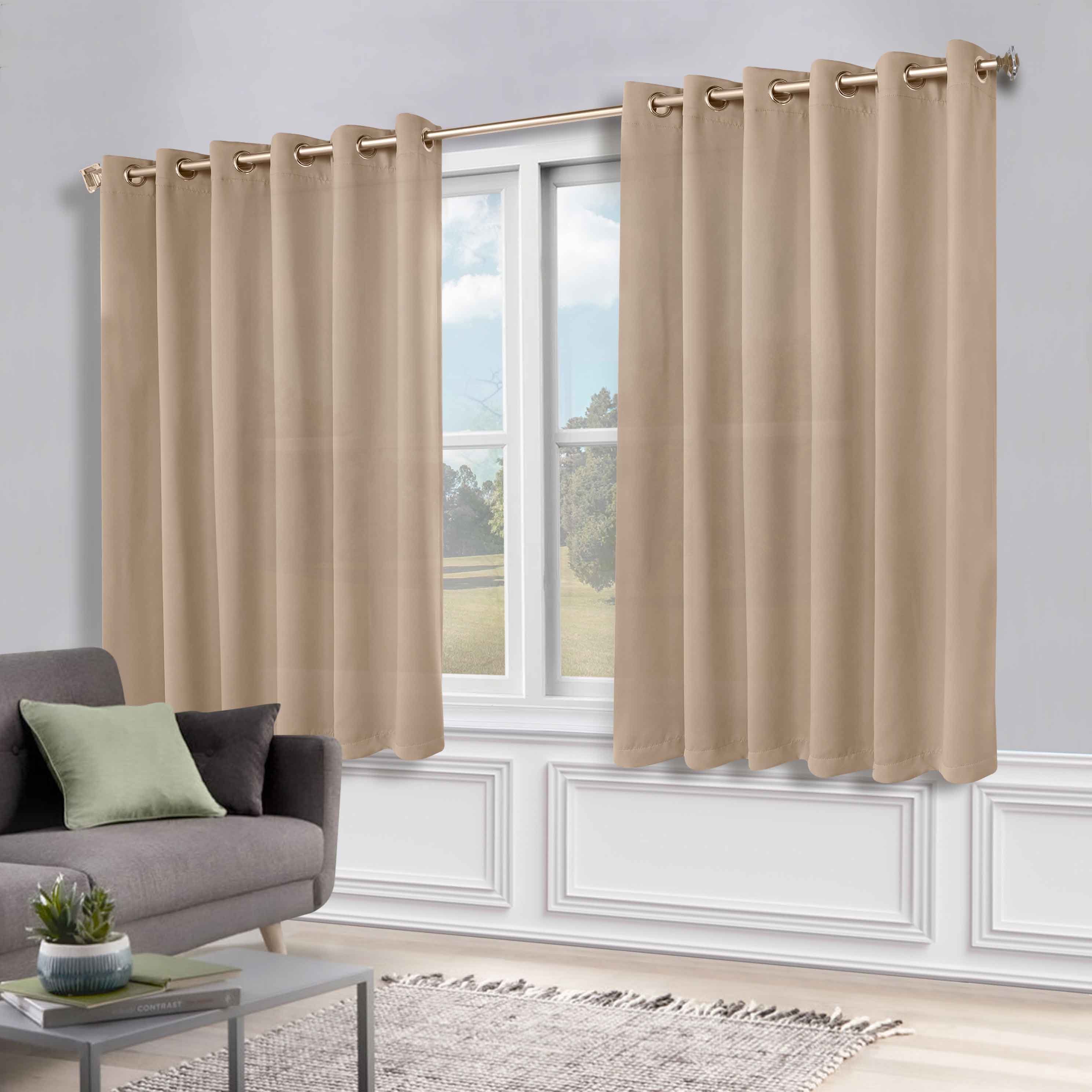 Solid Machine Washable Room Darkening Blackout Curtains, Set of 2 - Omnigoodsstore