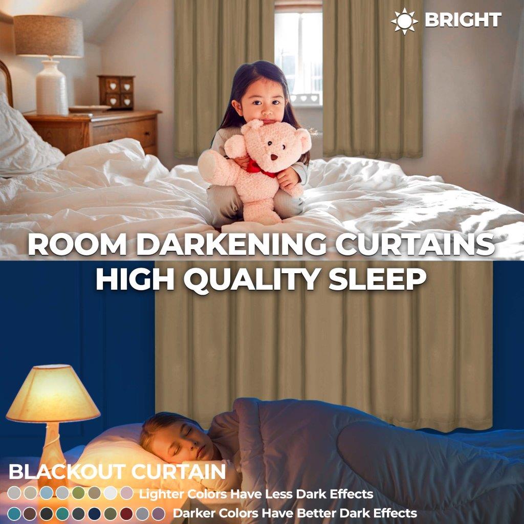 Solid Classic Modern Rod Pocket Blackout Curtain Set - Omnigoodsstore